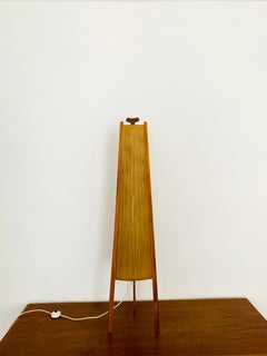 Sisal and Teak Floor Lamp by Temde