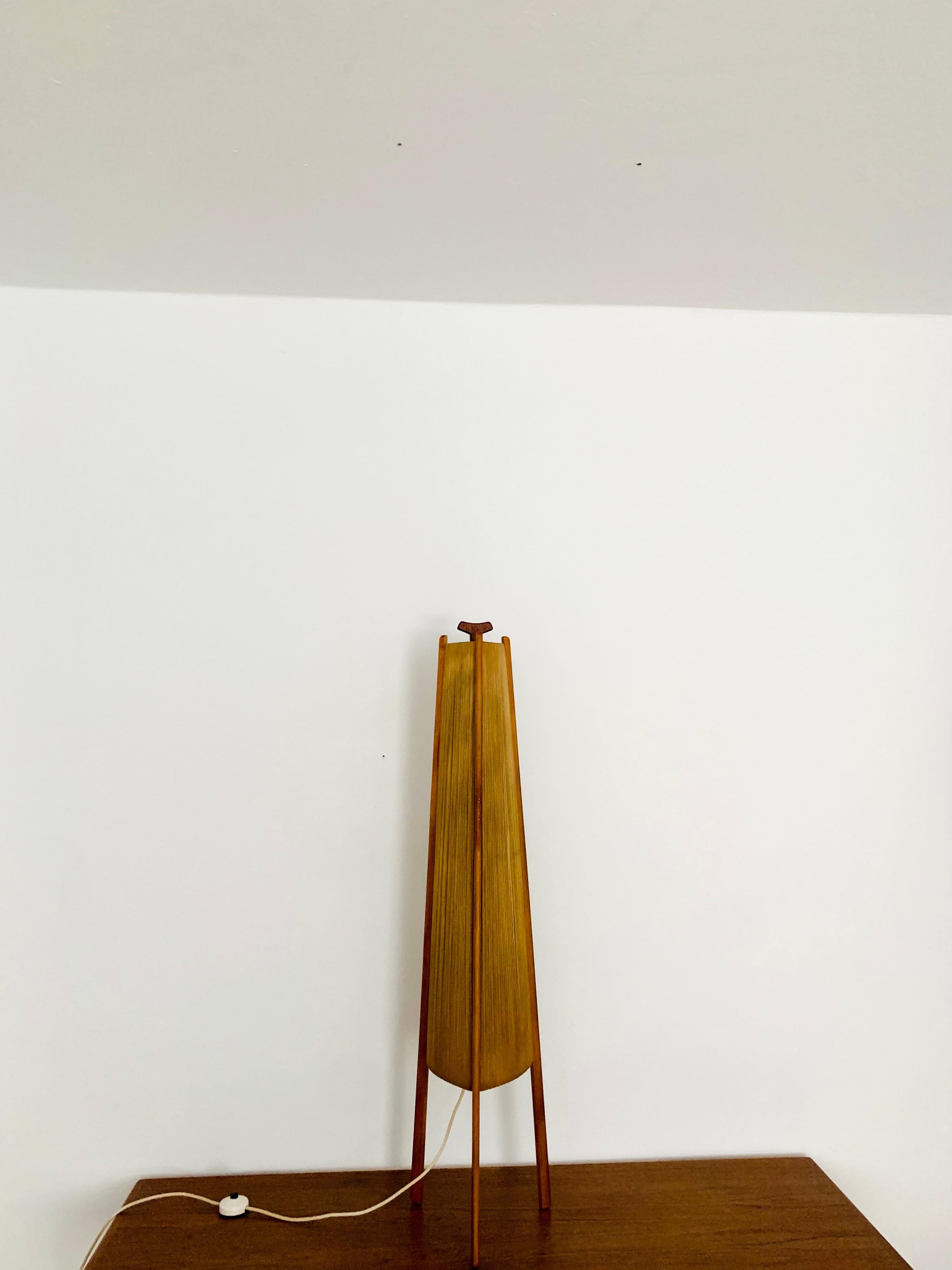 German Sisal and Teak Floor Lamp by Temde For Sale
