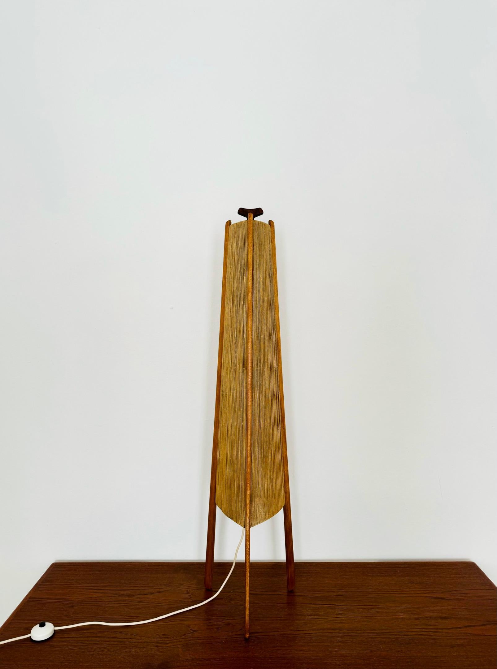 Tedesco Lampada da terra in Sisal e Teak di Temde in vendita