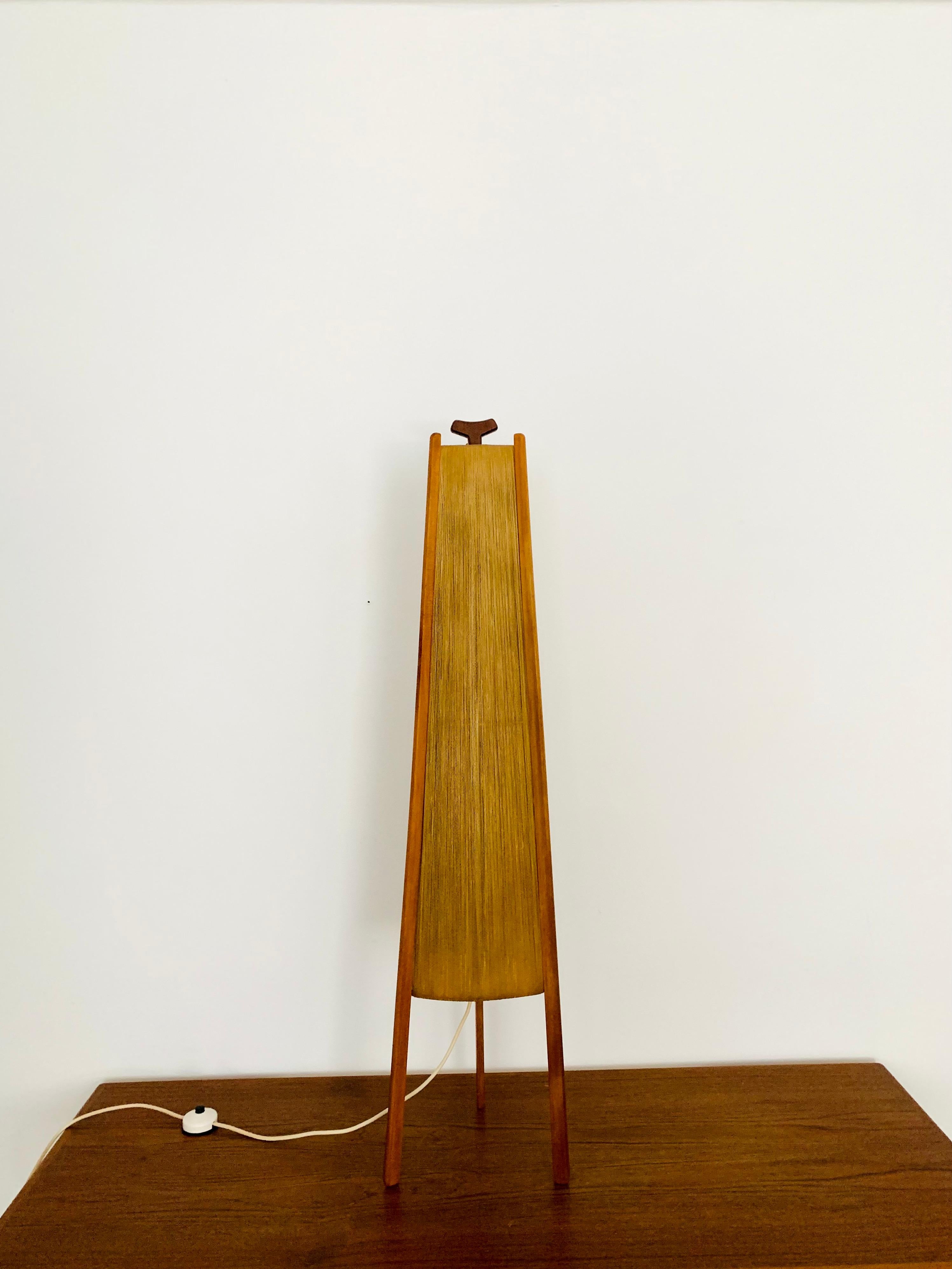 Sisal and Teak Floor Lamp by Temde In Good Condition For Sale In München, DE
