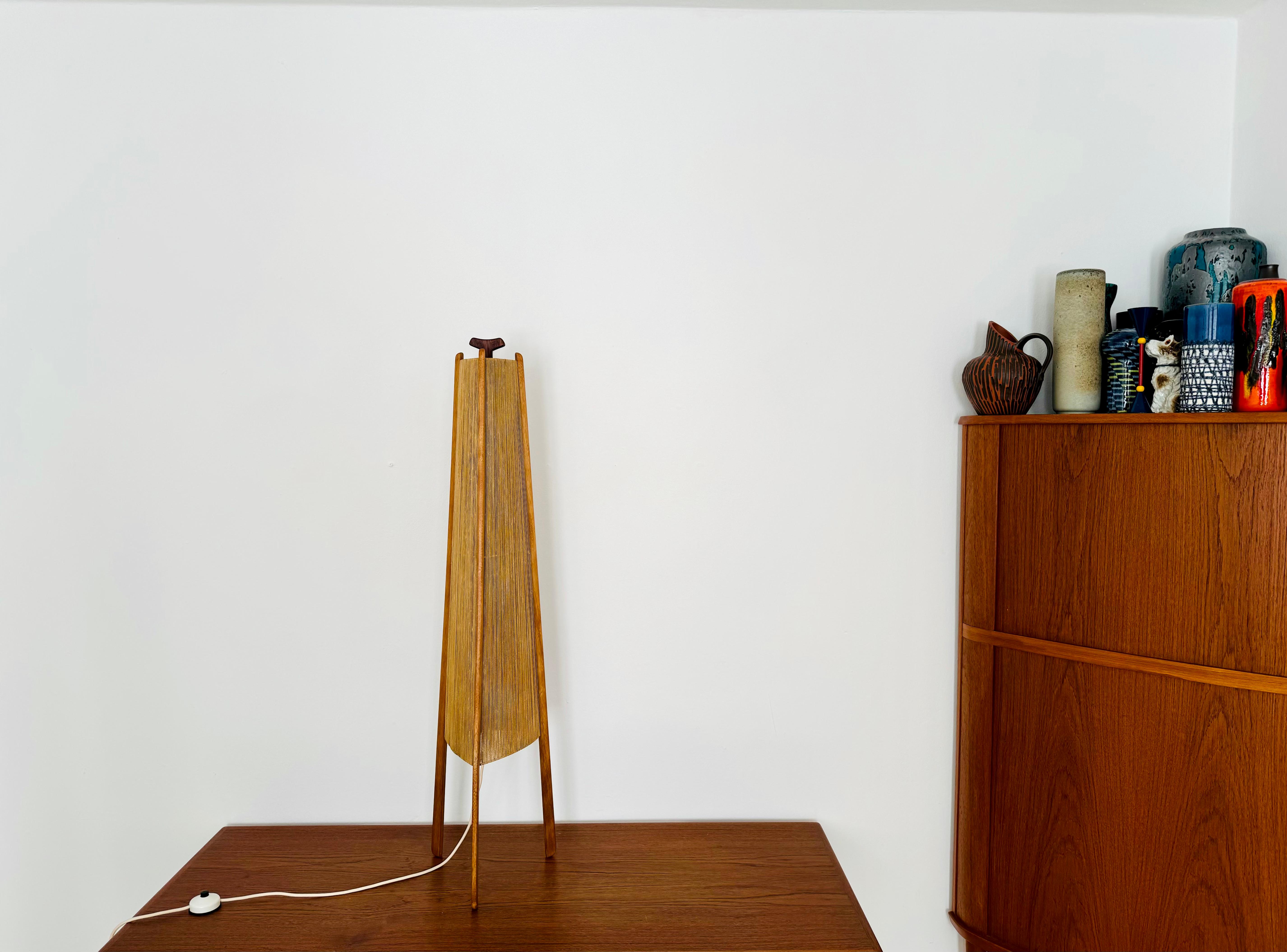 Lampada da terra in Sisal e Teak di Temde In condizioni buone in vendita a München, DE
