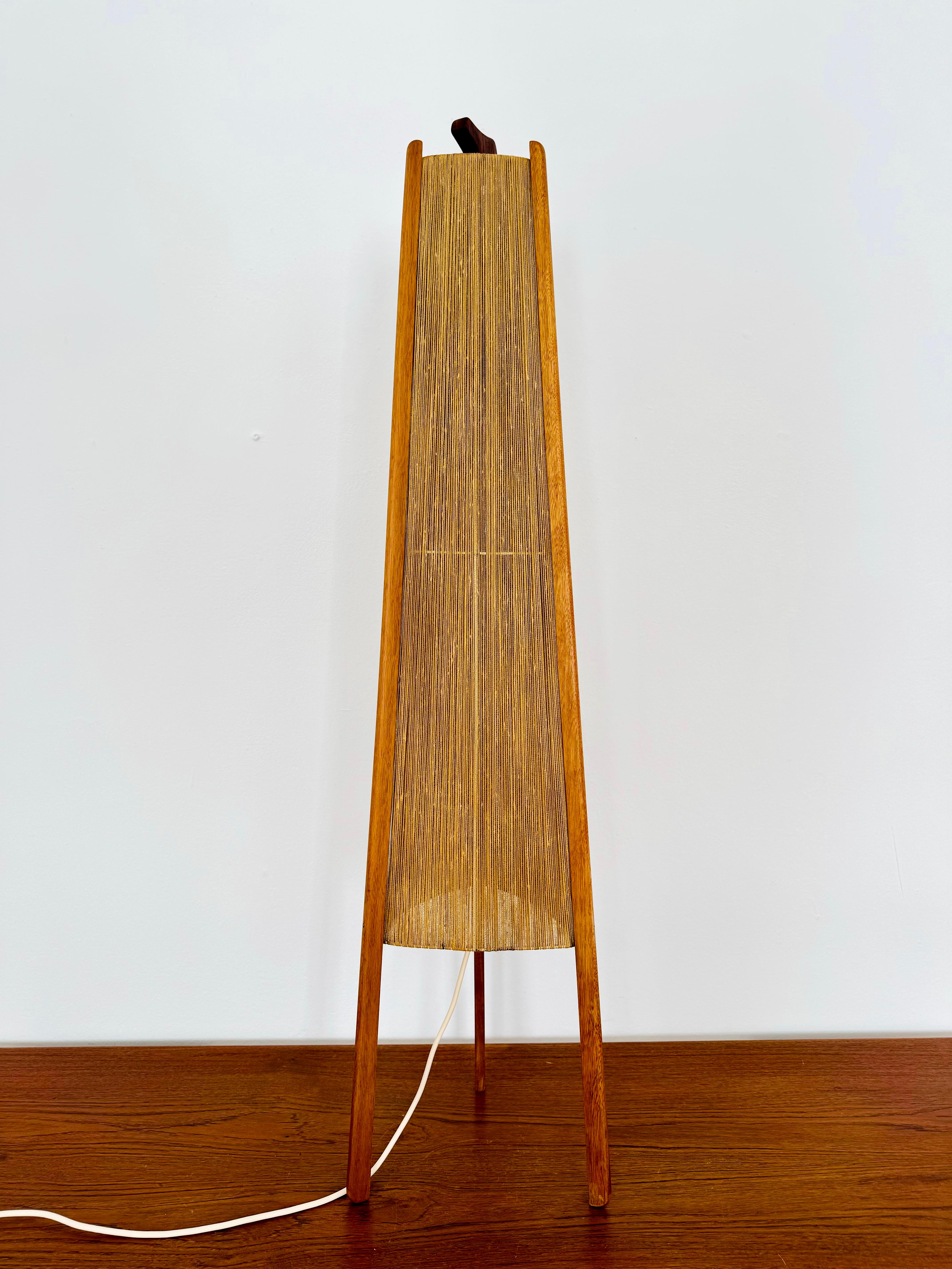 Lampada da terra in Sisal e Teak di Temde in vendita 1