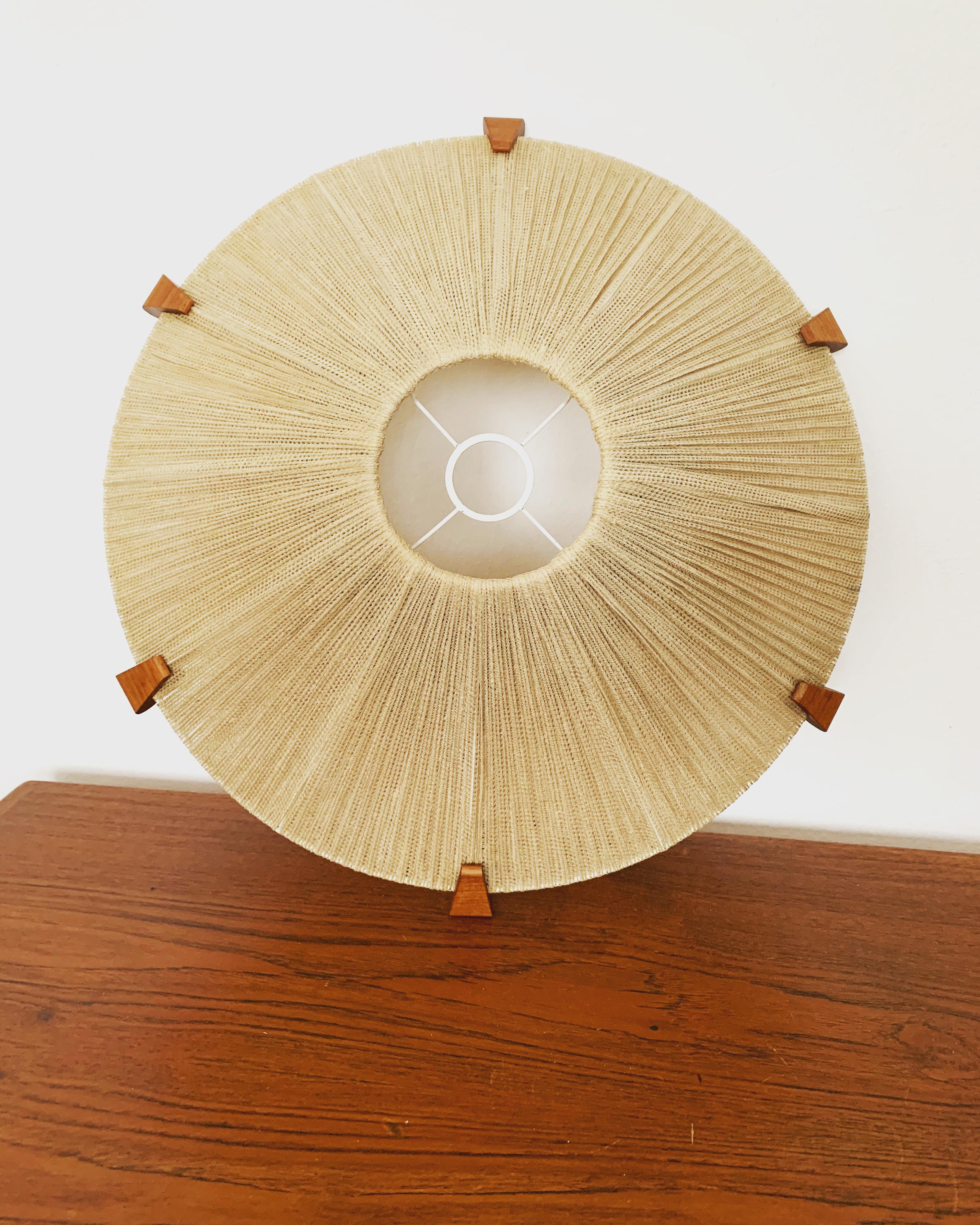Lampada a sospensione in Sisal e Teak di Temde in vendita 5