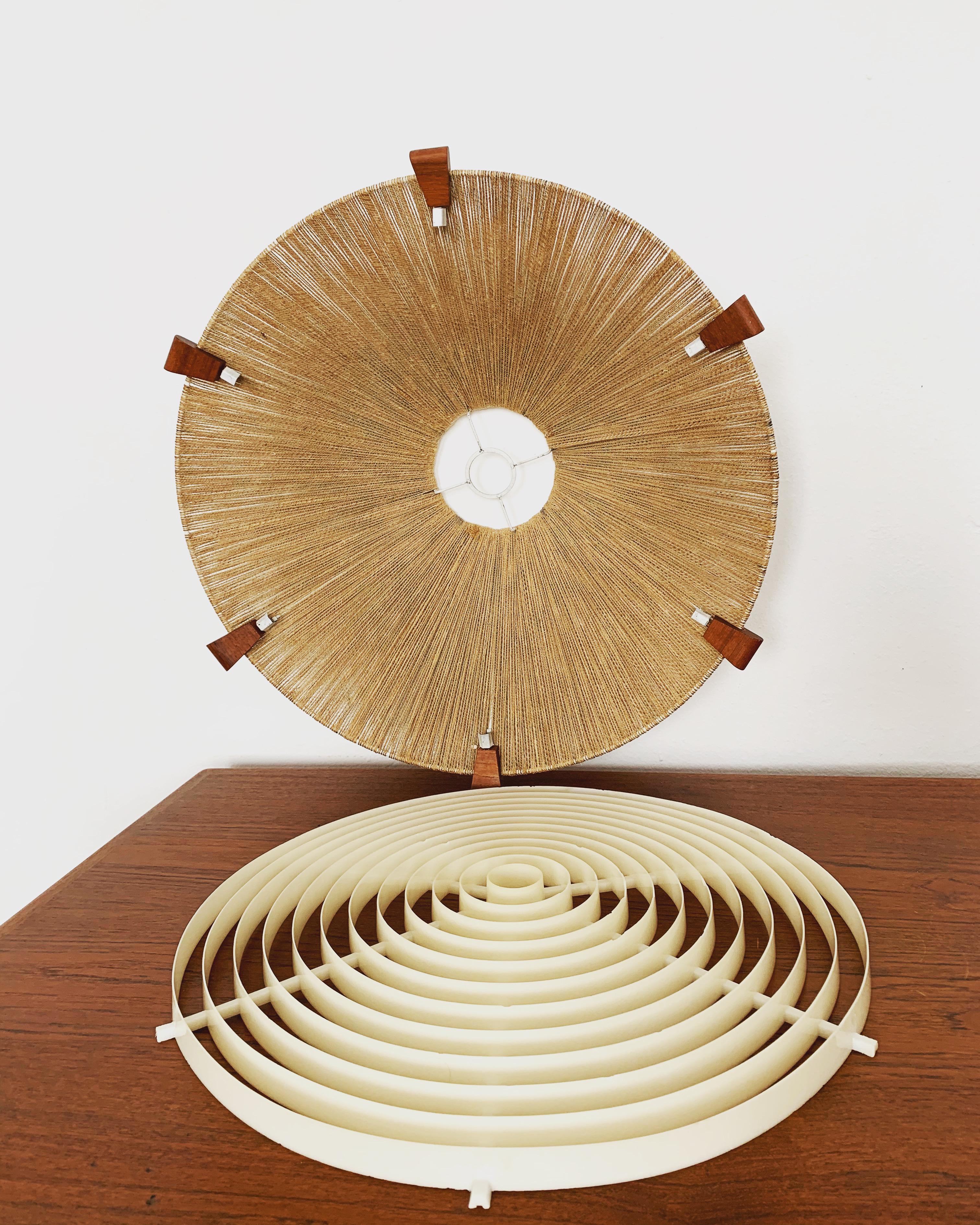 Sisal and Teak Pendant Lamp by Temde For Sale 6