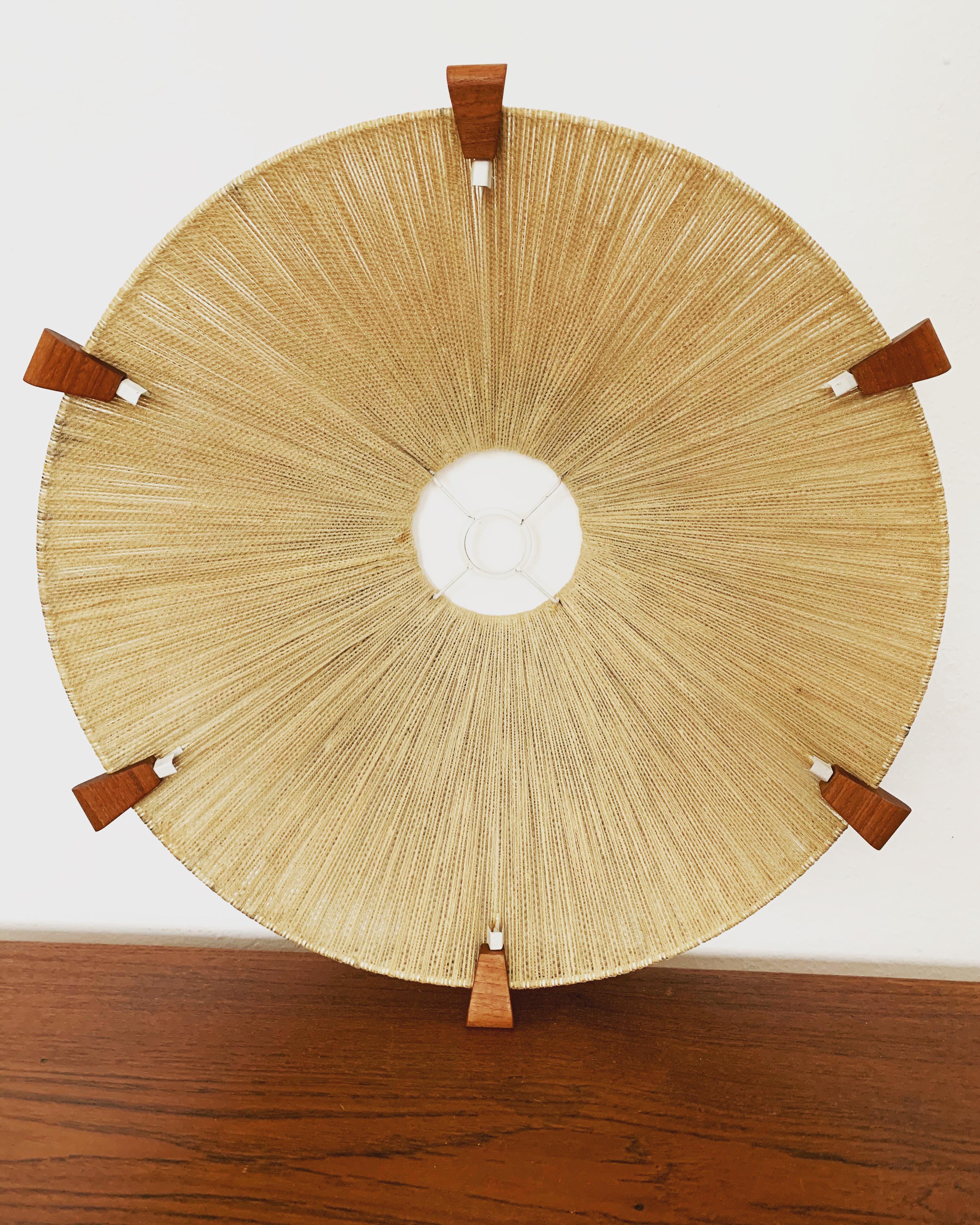 Lampada a sospensione in Sisal e Teak di Temde in vendita 6