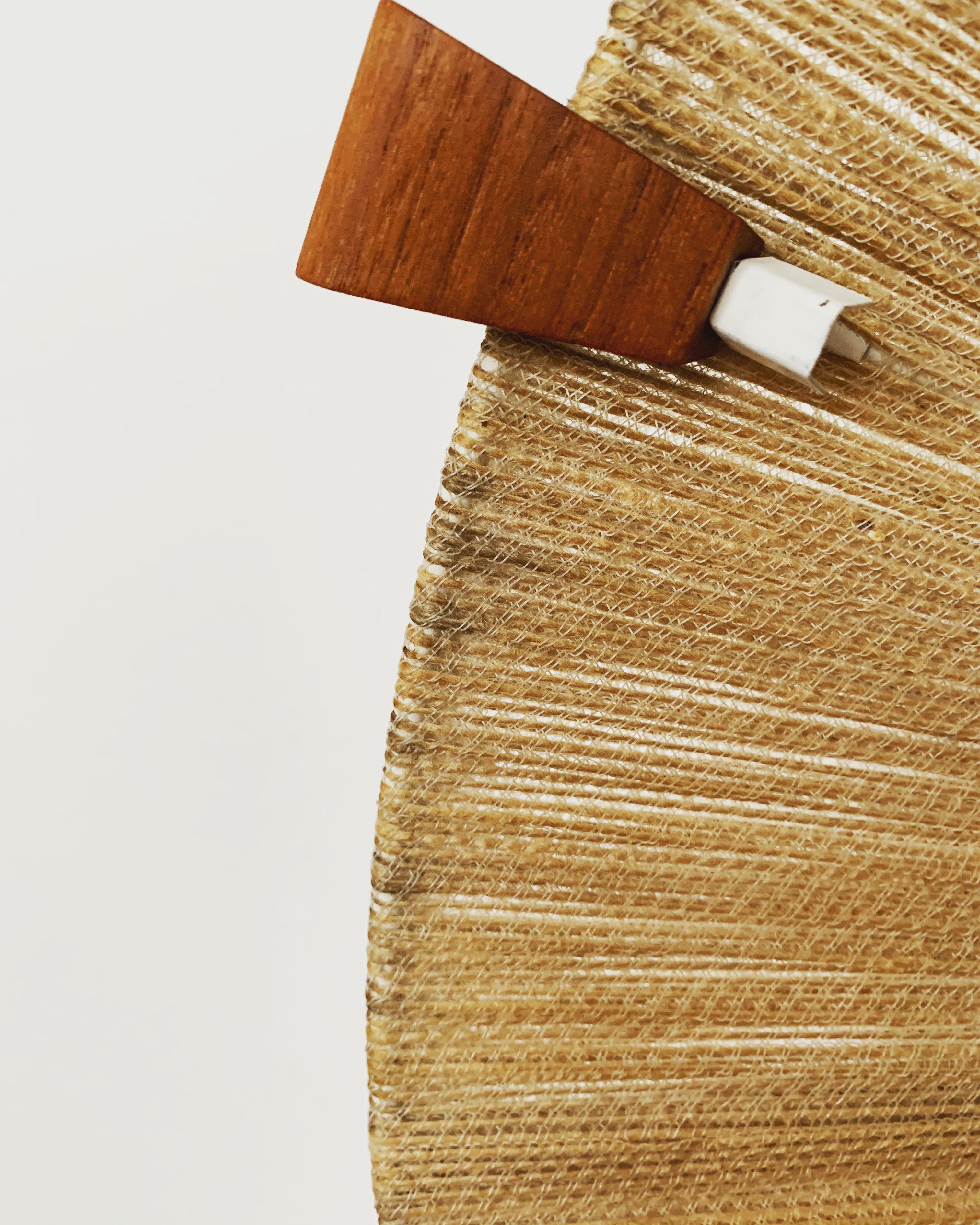 Lampada a sospensione in Sisal e Teak di Temde in vendita 7