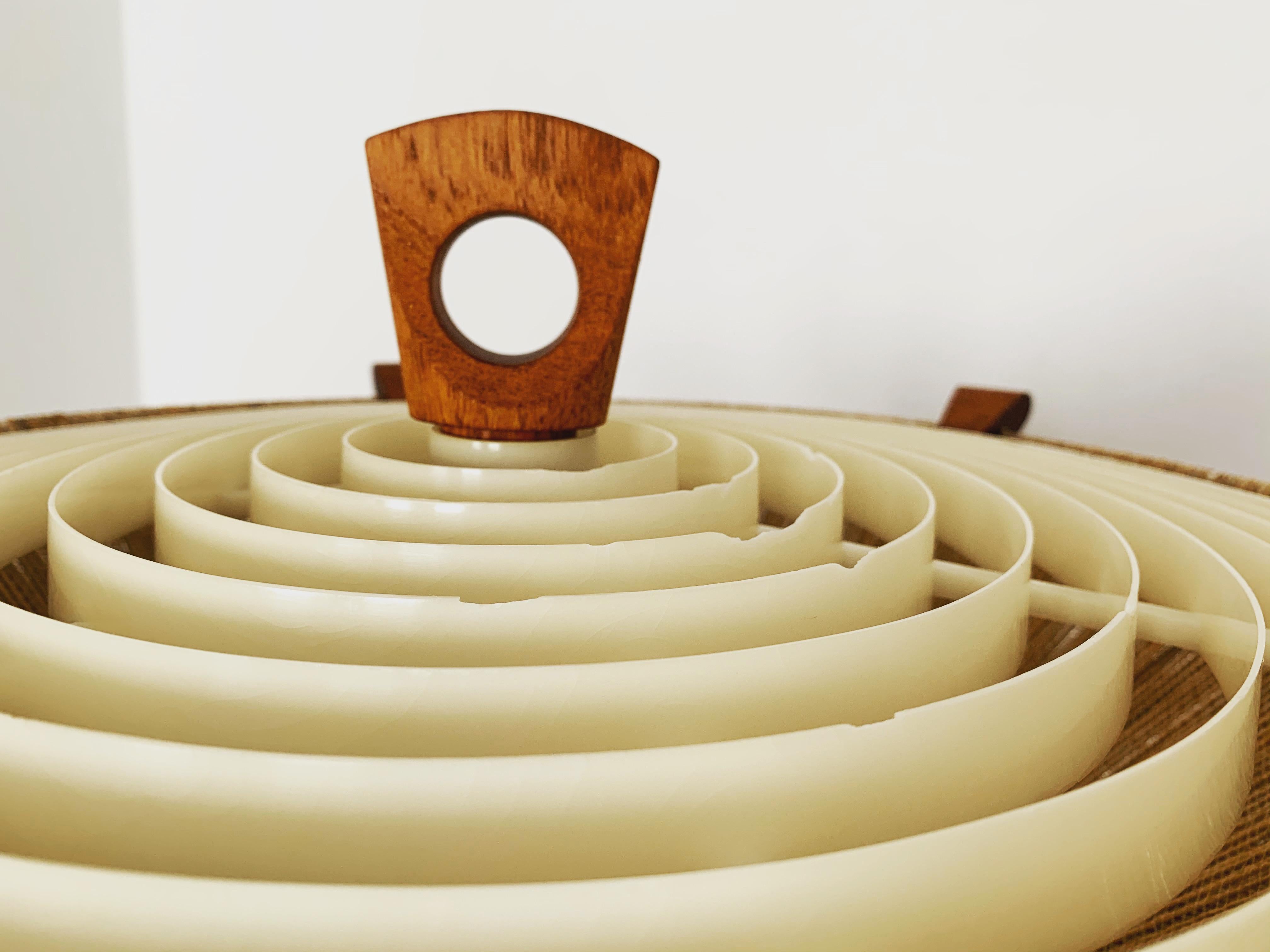 Lampada a sospensione in Sisal e Teak di Temde in vendita 9