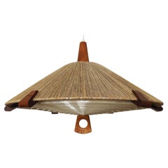 Pendelleuchte aus Sisal und Teakholz von Temde