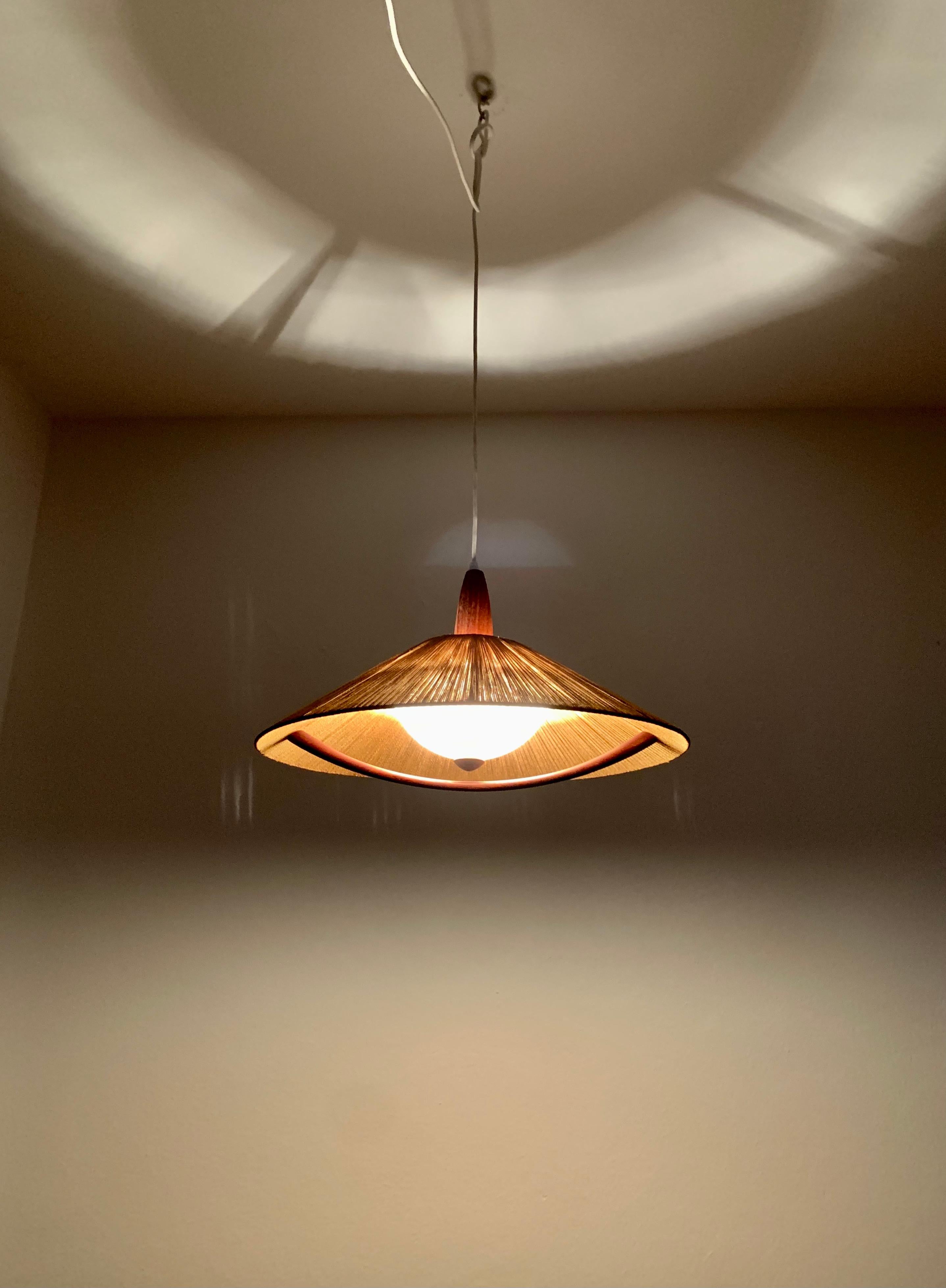 Sisal and Teak Pendant Lamp from Temde 4