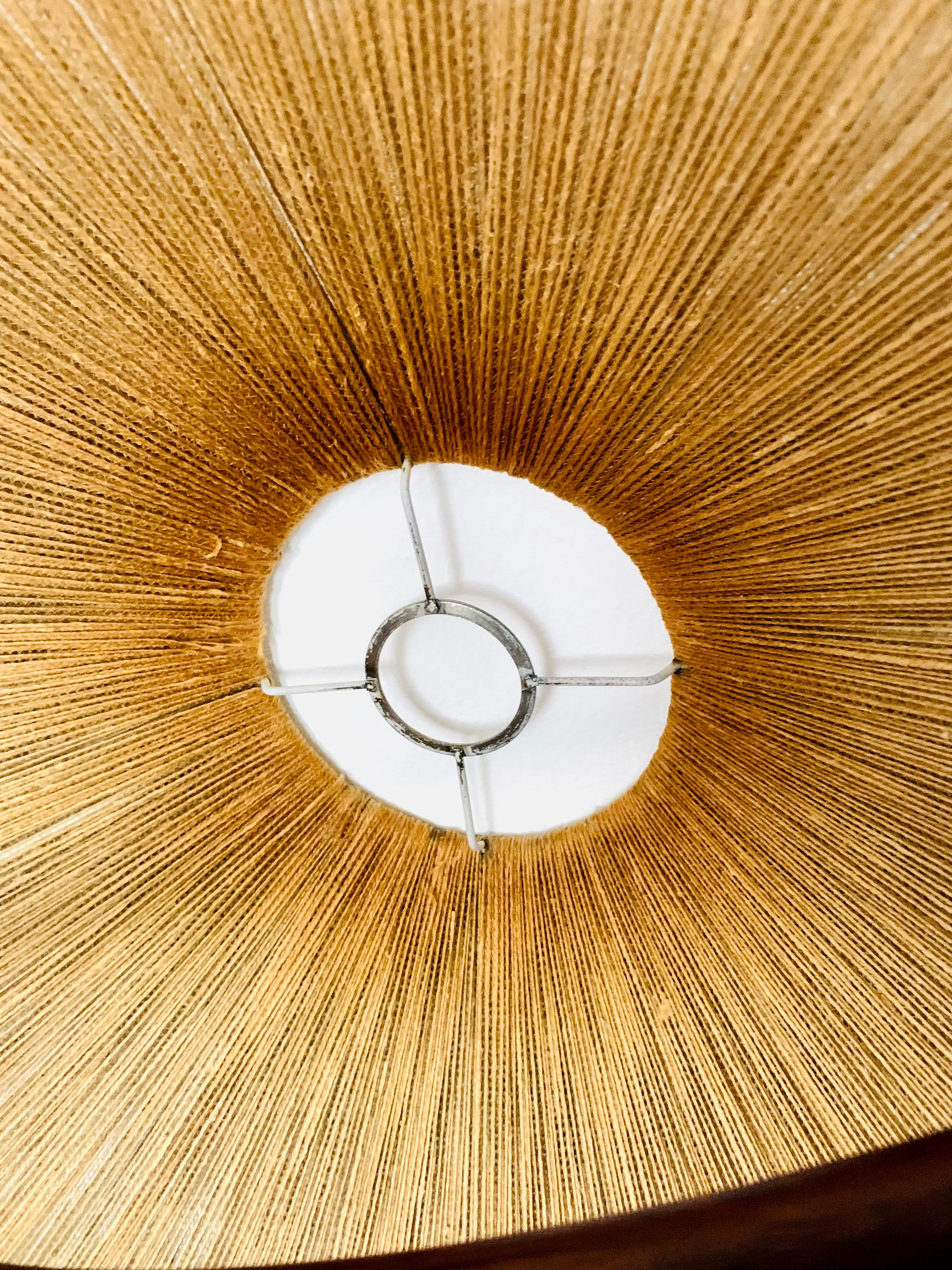Sisal and Teak Pendant Lamp from Temde For Sale 8