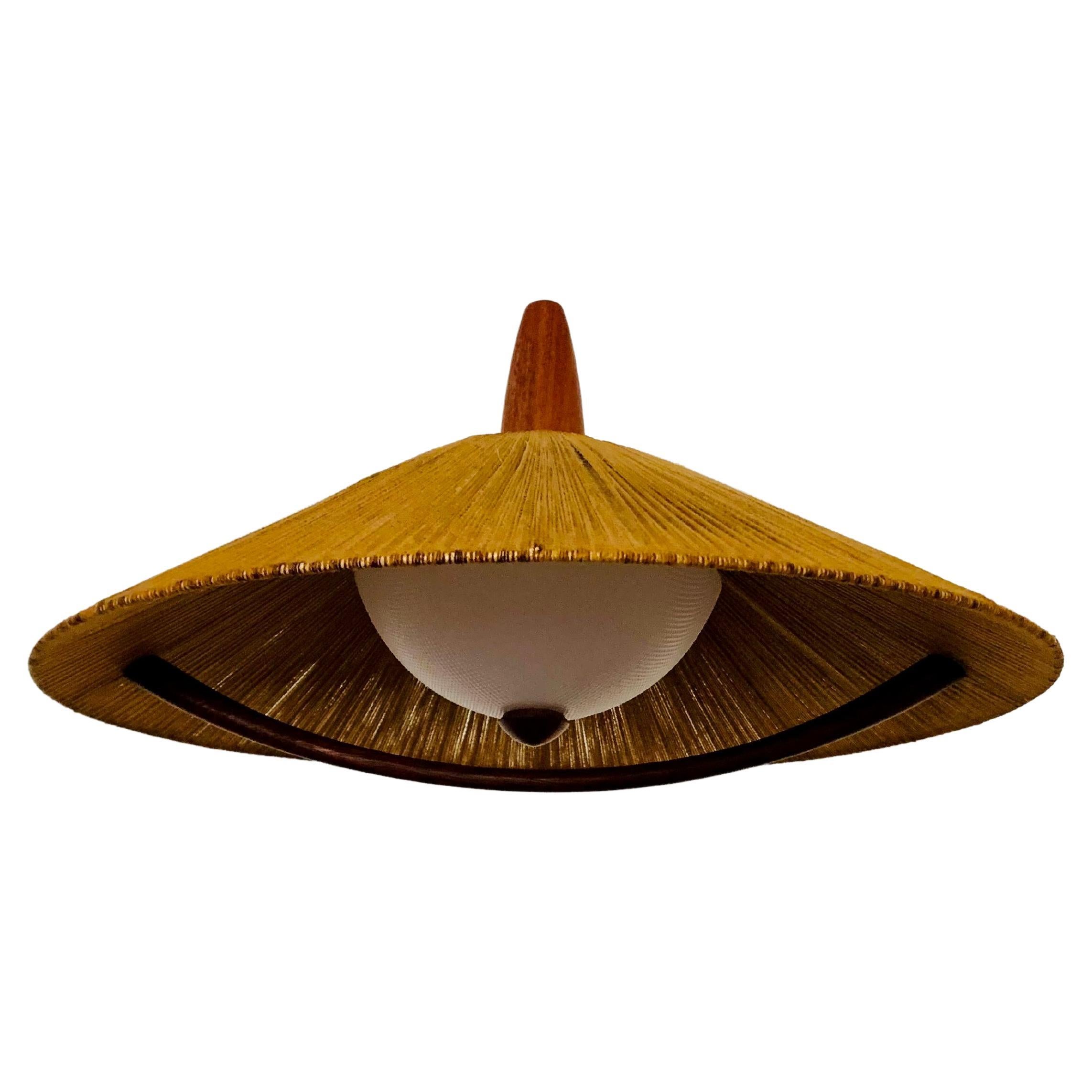 Sisal and Teak Pendant Lamp from Temde