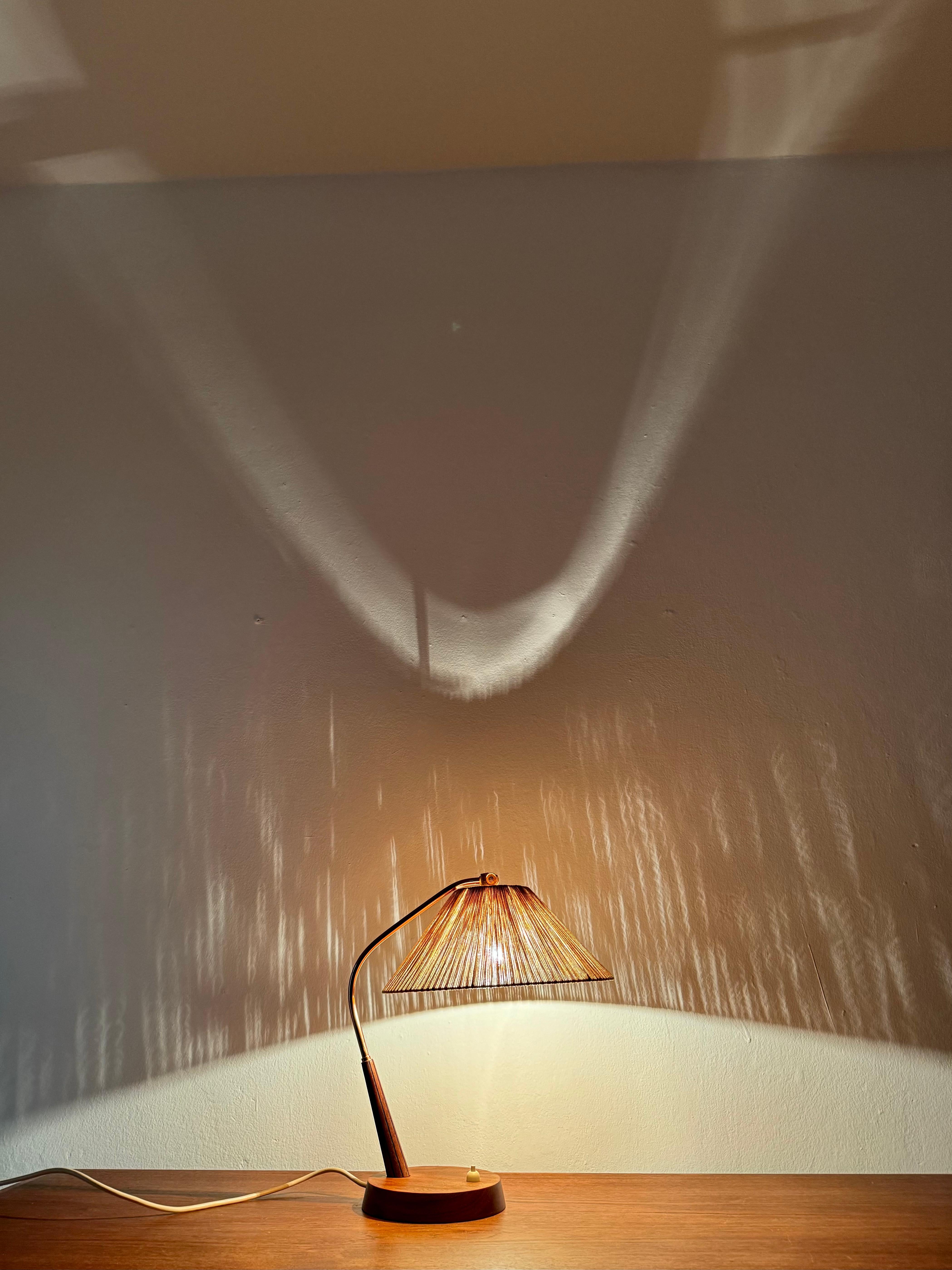 Sisal and Teak Table Lamp by Temde For Sale 4