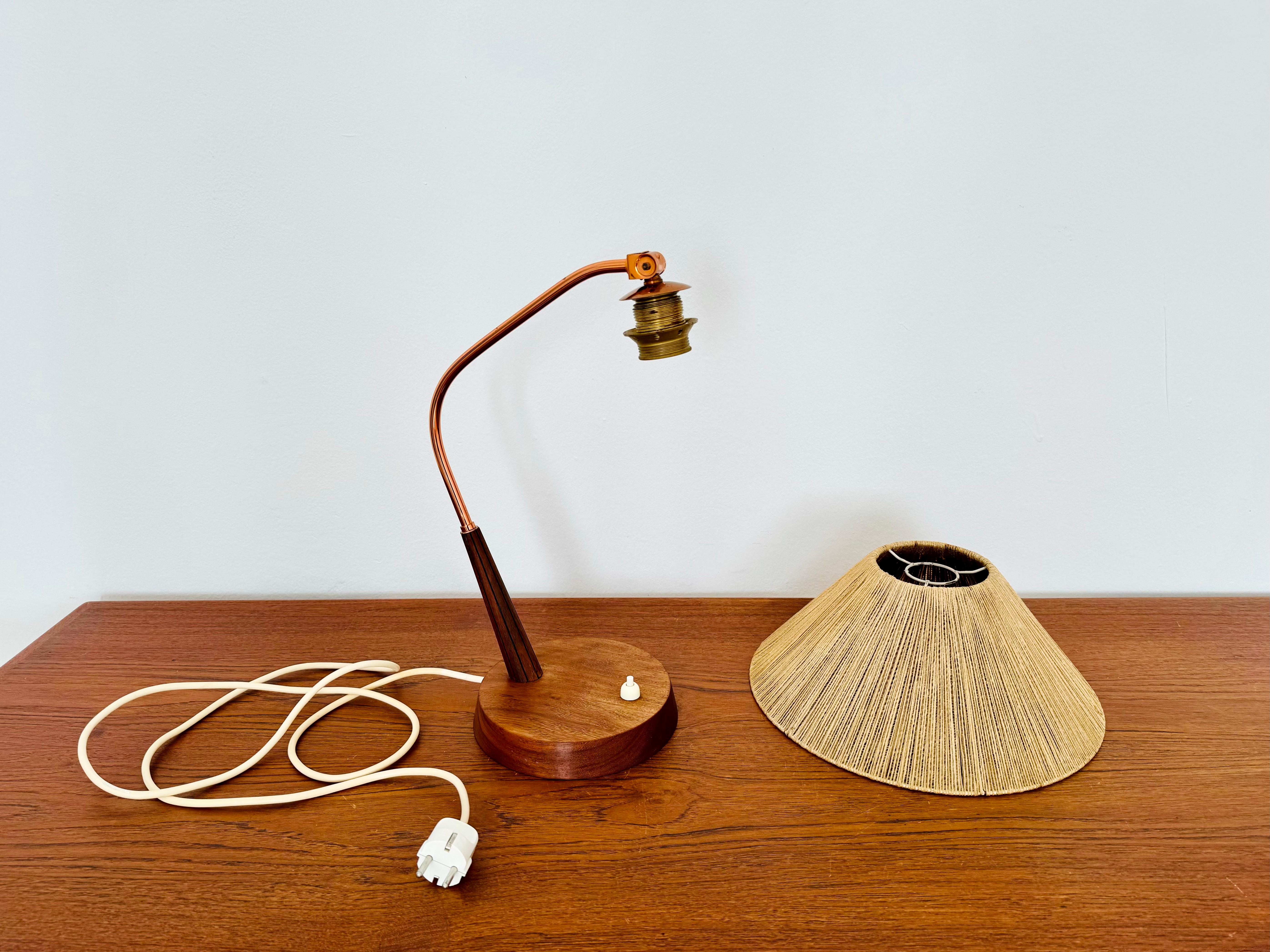 Sisal and Teak Table Lamp by Temde For Sale 5