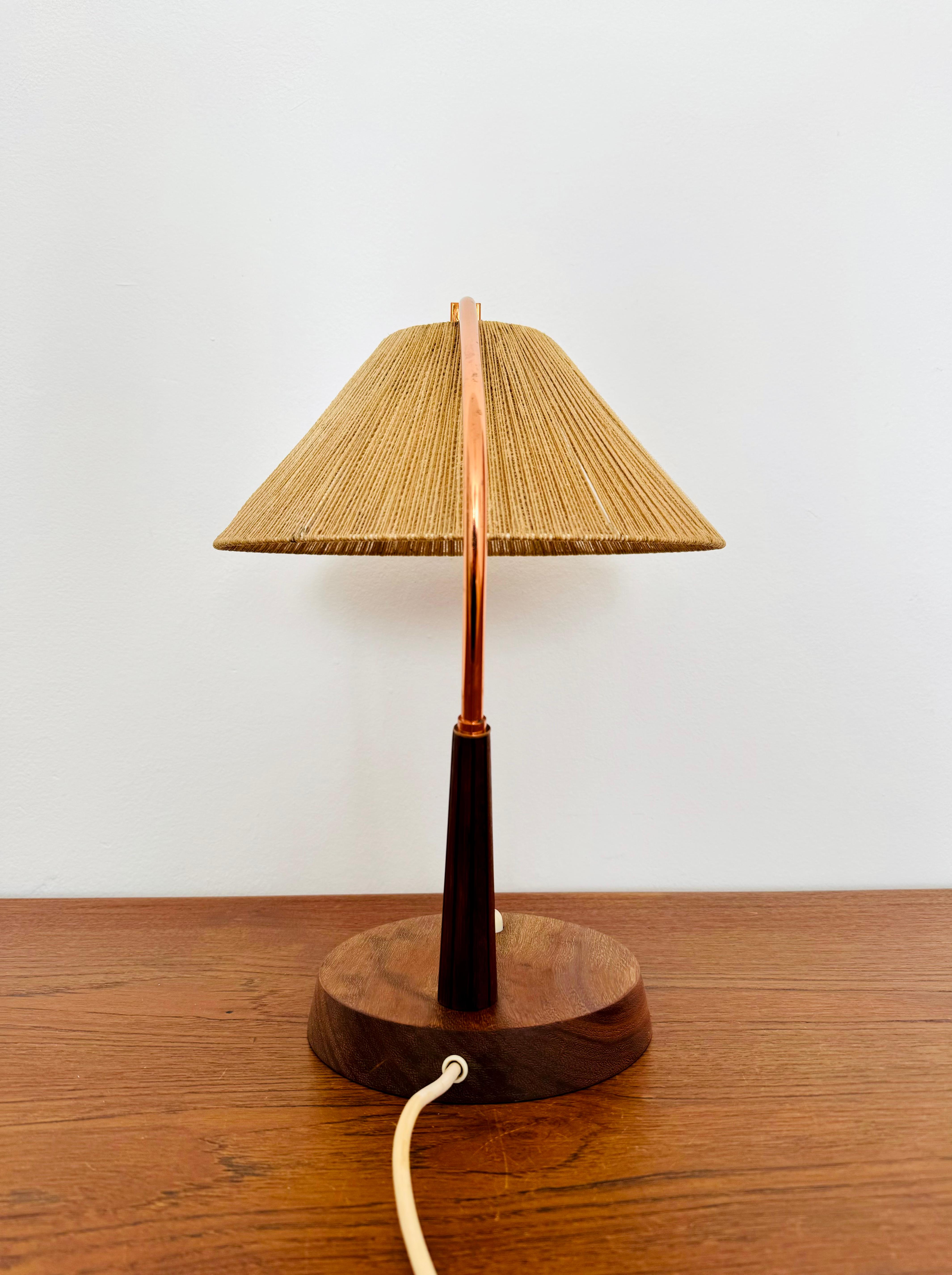 Sisal and Teak Table Lamp by Temde For Sale 1