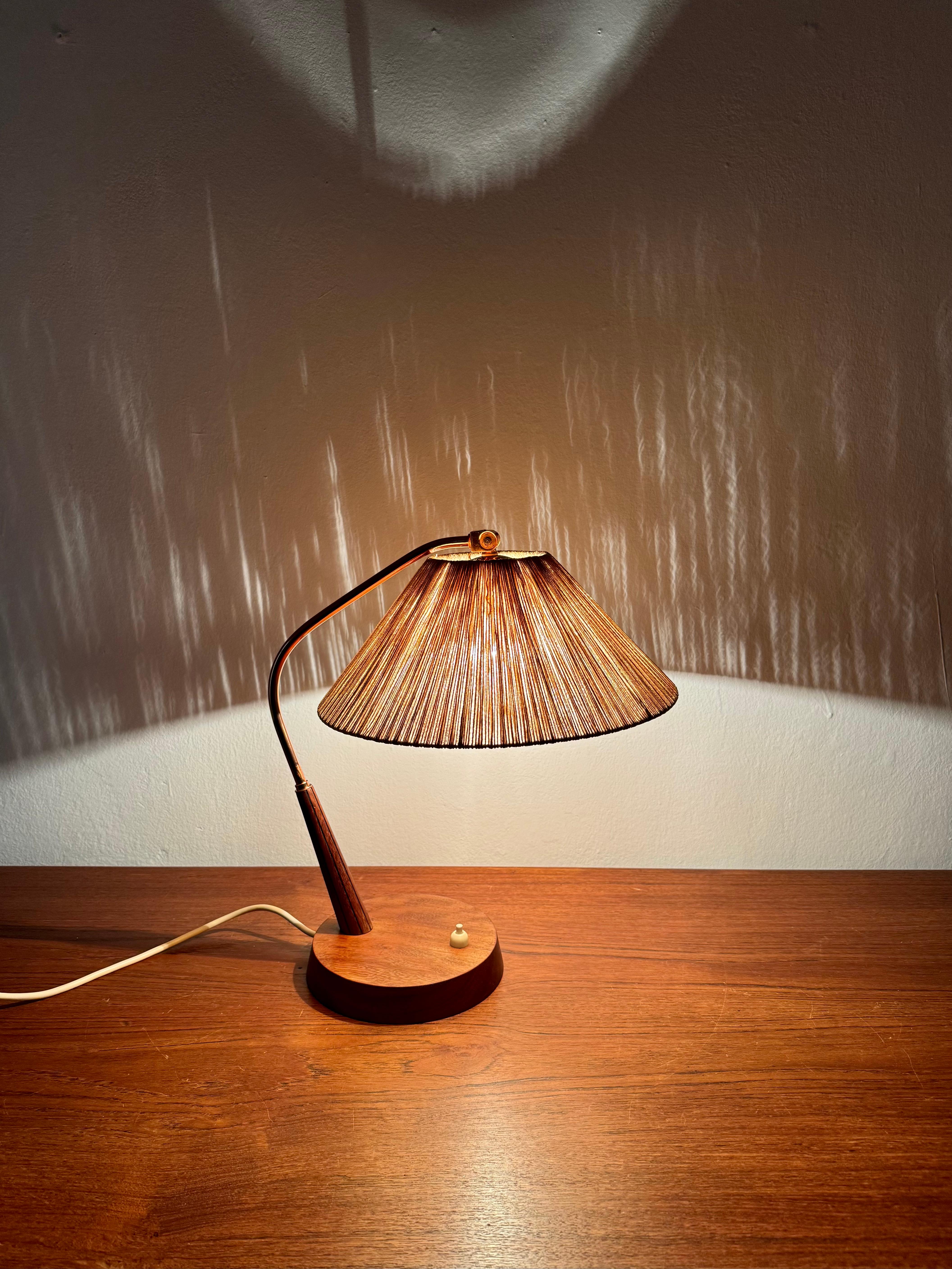 Sisal and Teak Table Lamp by Temde For Sale 2