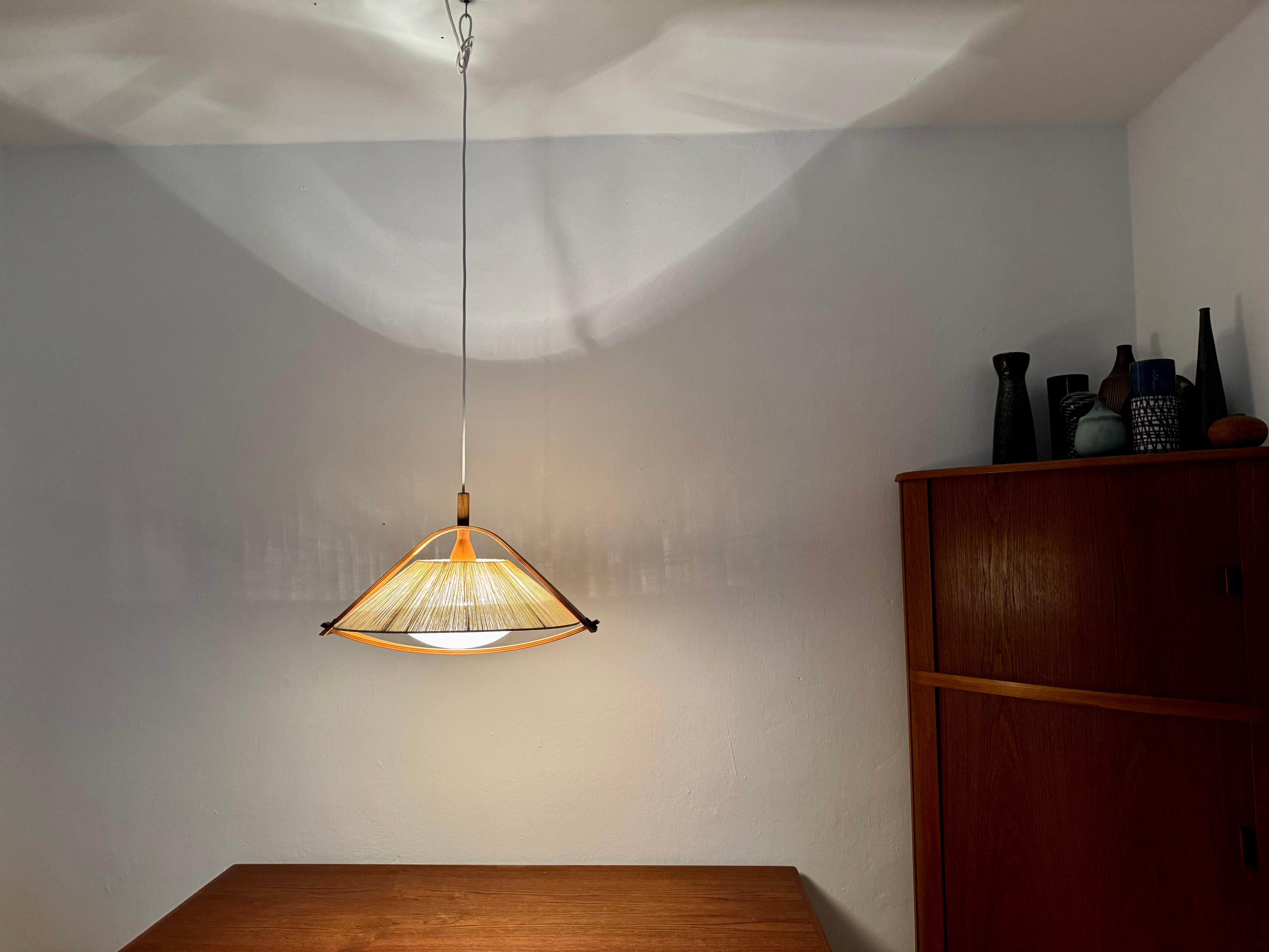 Lámpara colgante de sisal y nogal by Temde en venta 4