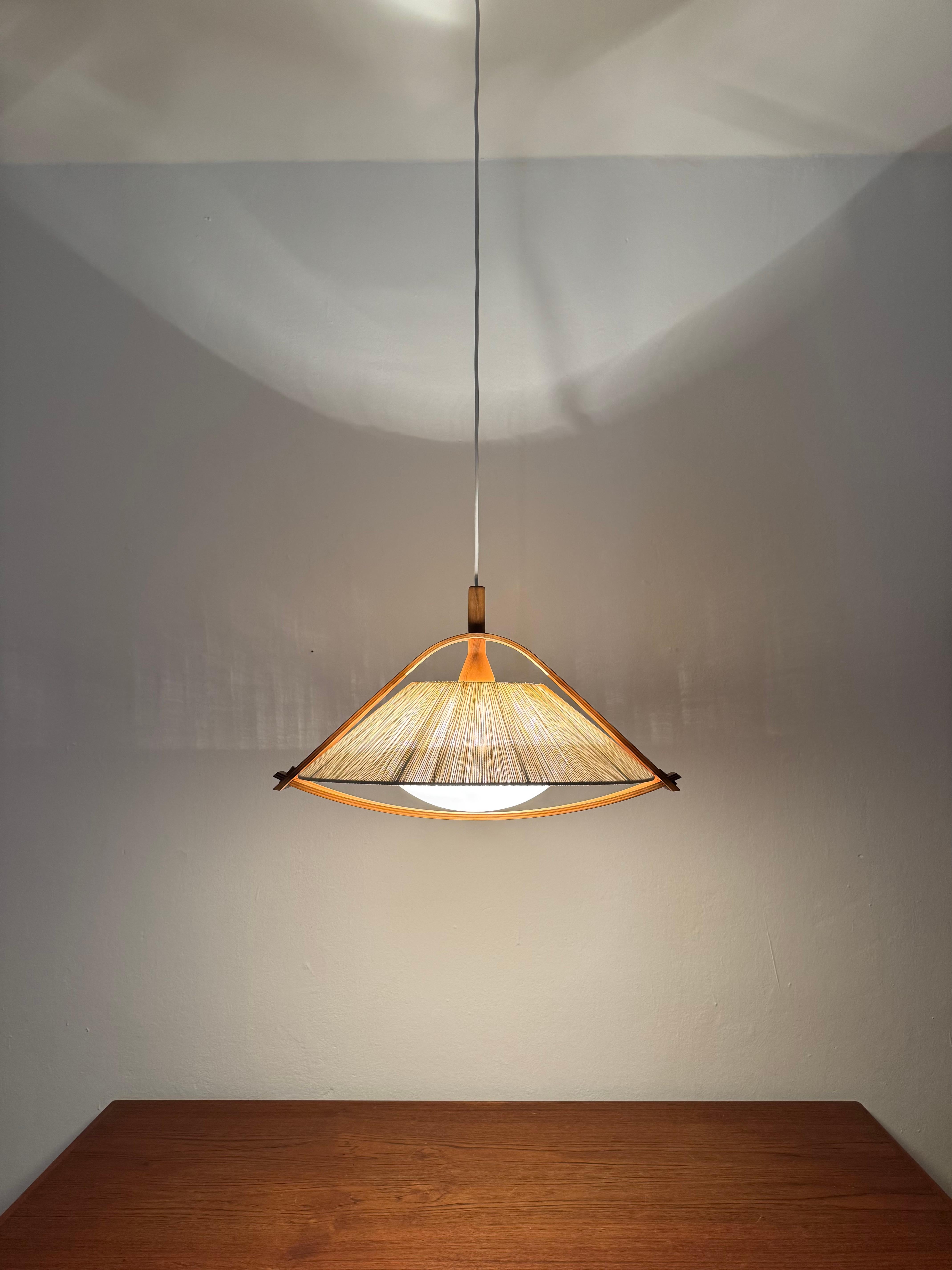 Lámpara colgante de sisal y nogal by Temde en venta 5