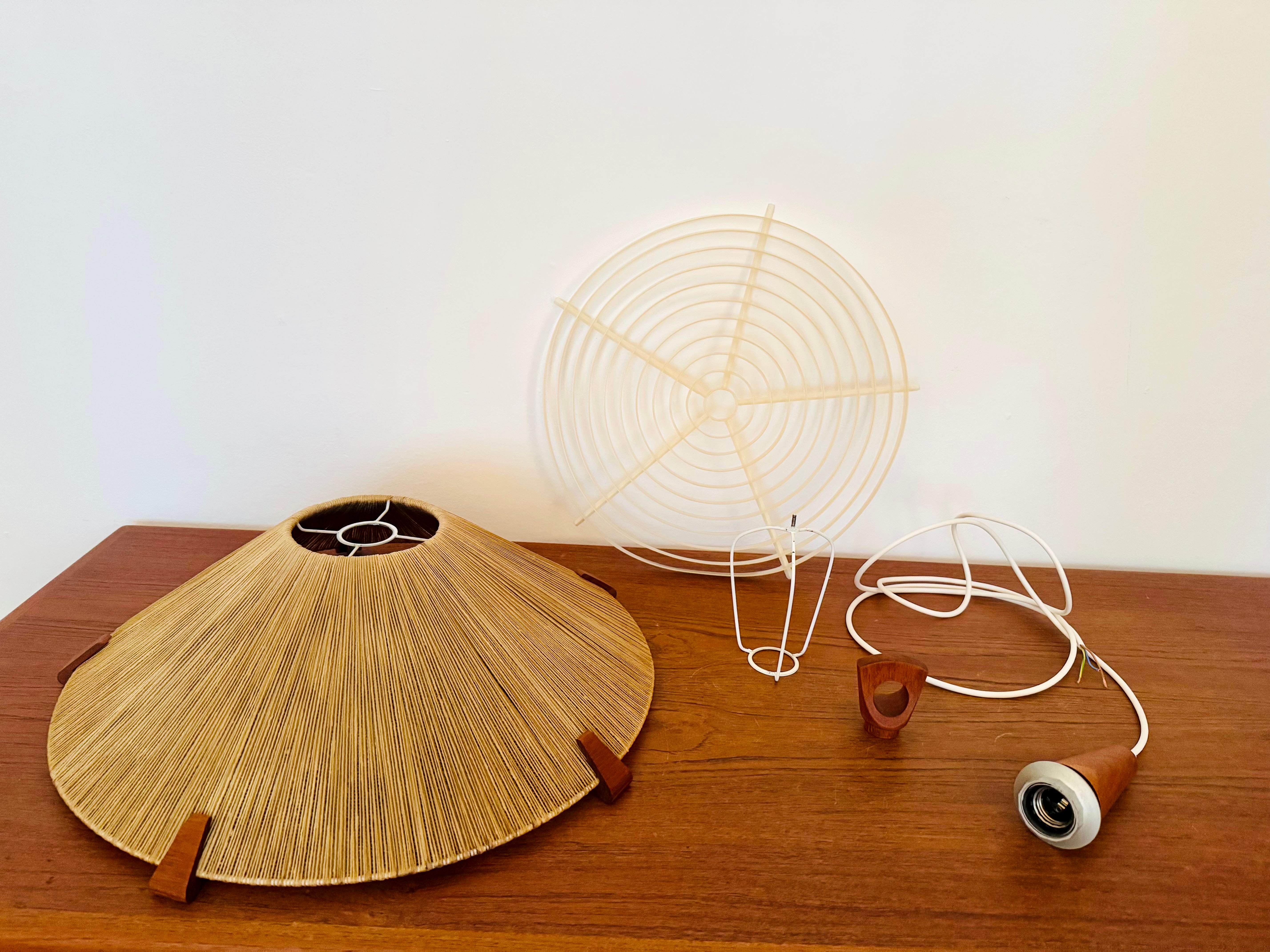 Lampada a sospensione in Sisal e Teak di Temde in vendita 7