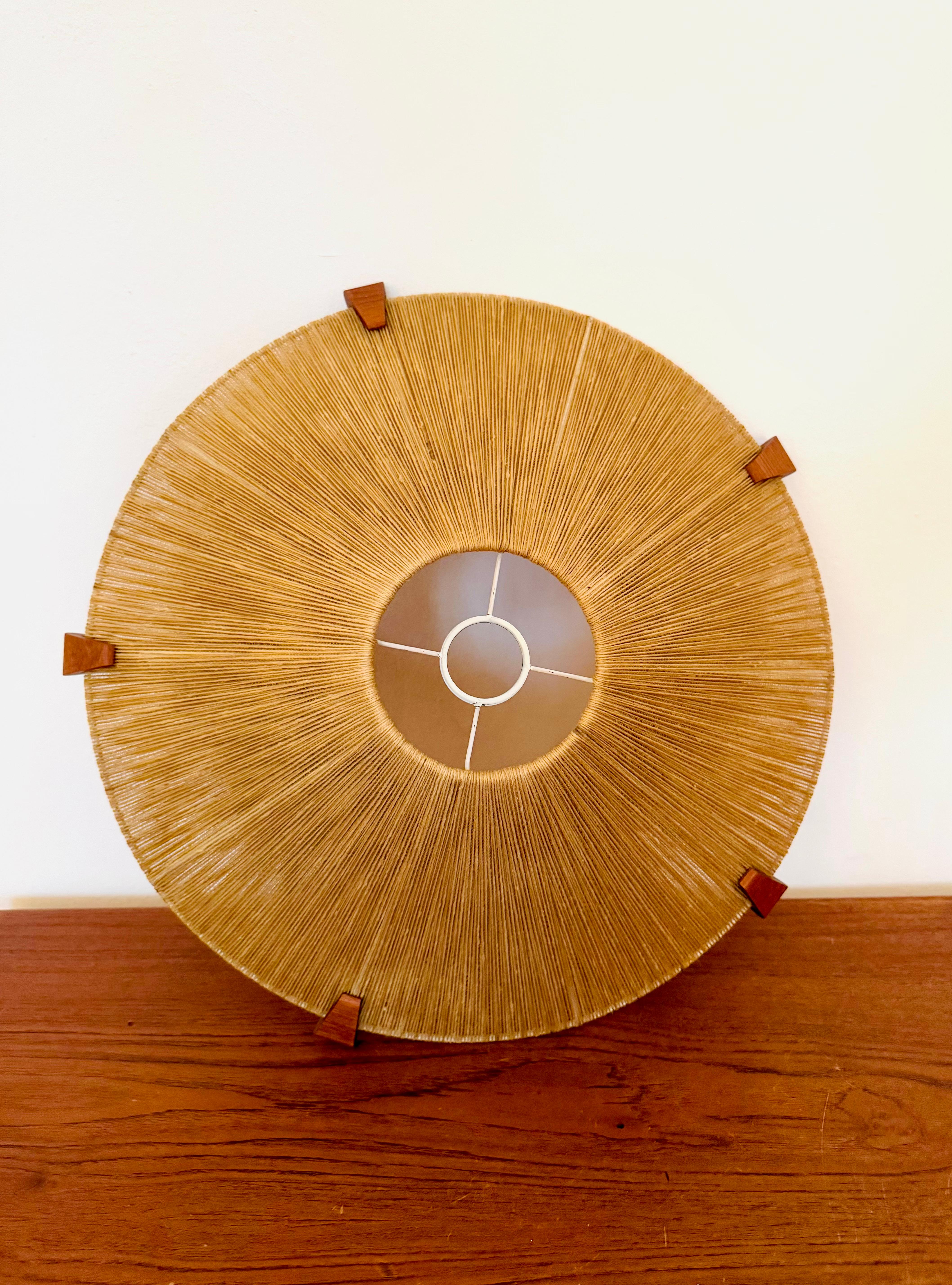 Lampada a sospensione in Sisal e Teak di Temde in vendita 8