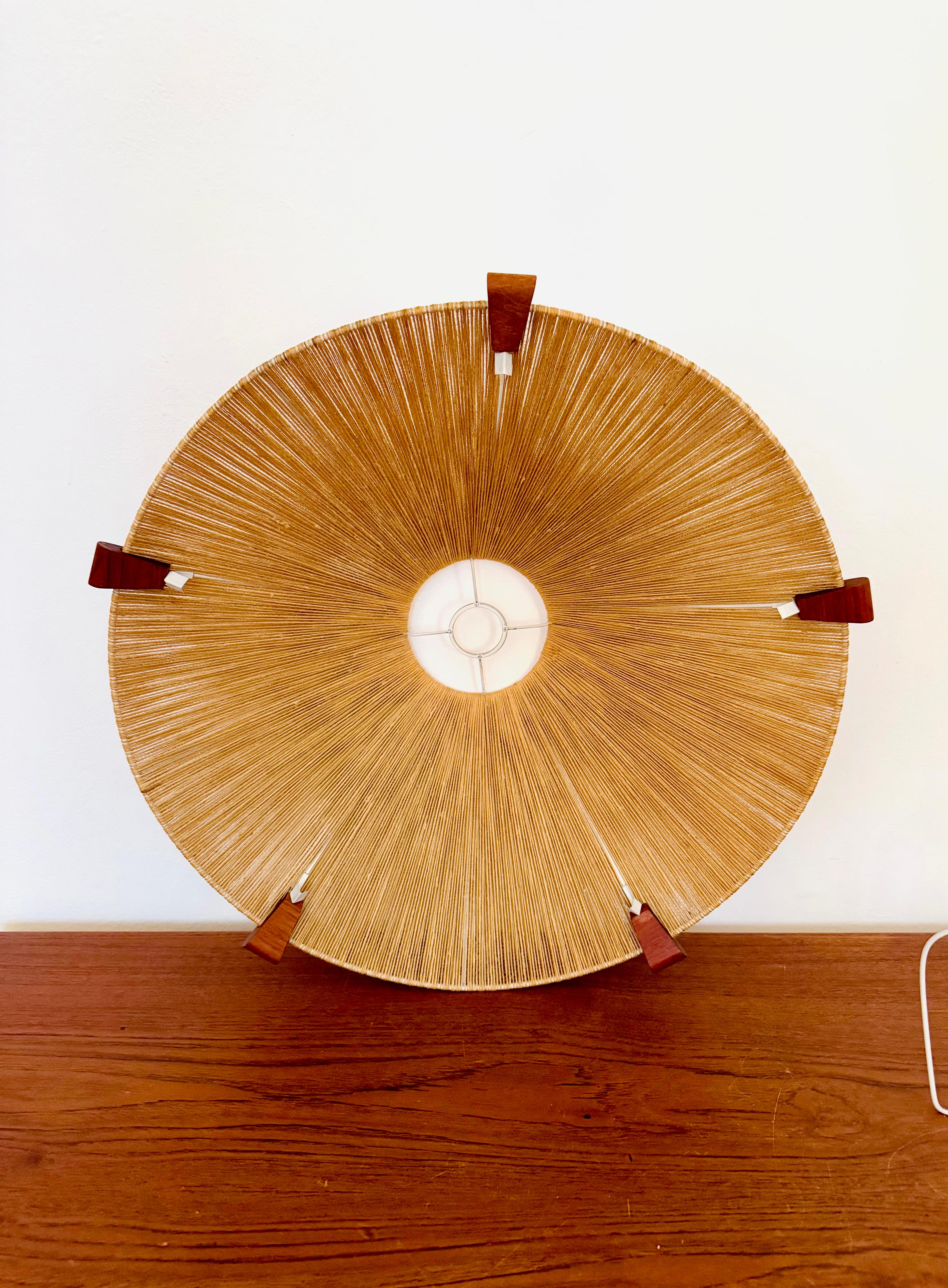 Lampada a sospensione in Sisal e Teak di Temde in vendita 9