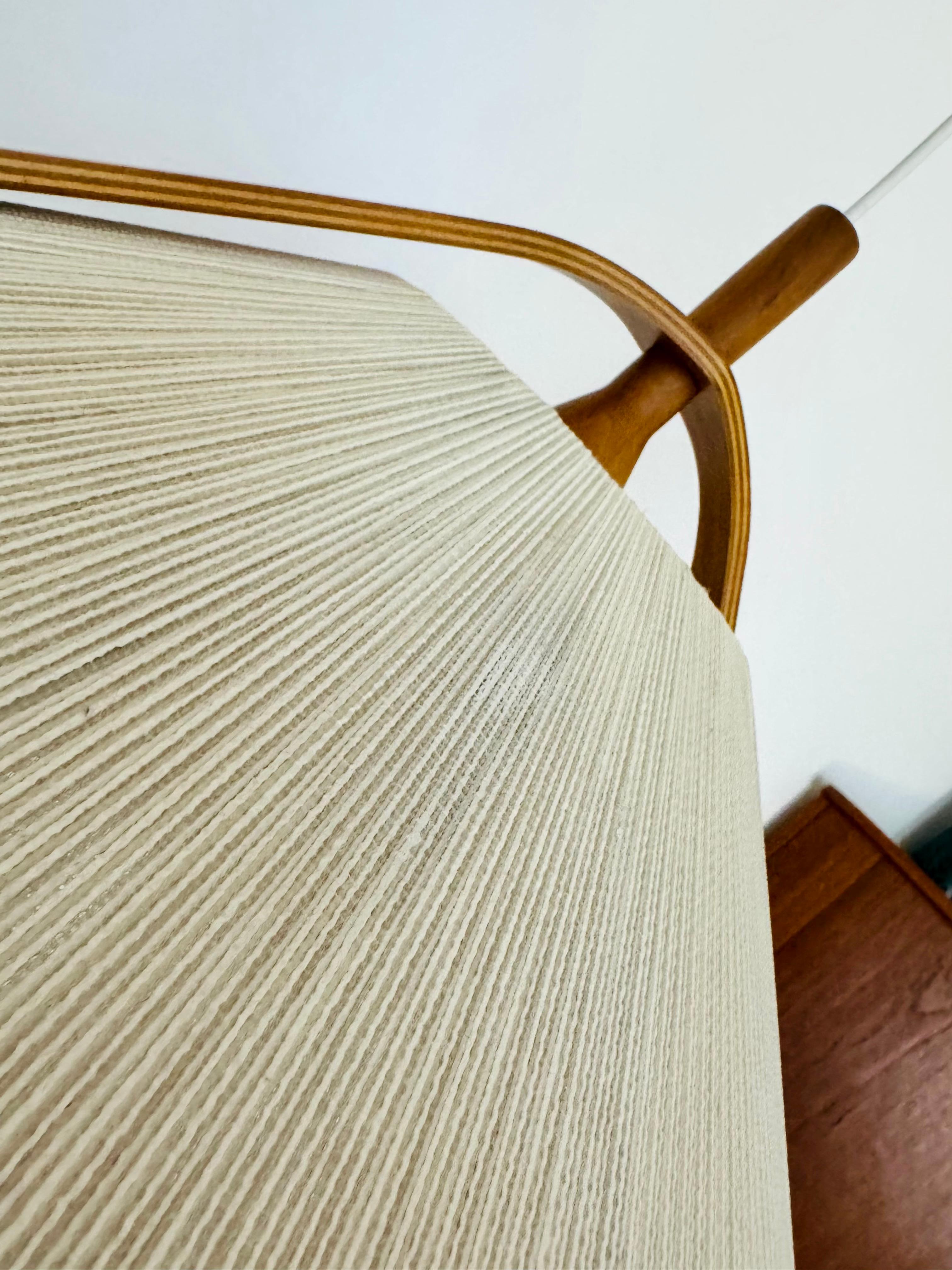 Sisal and Walnut Pendant Lamp by Temde For Sale 9
