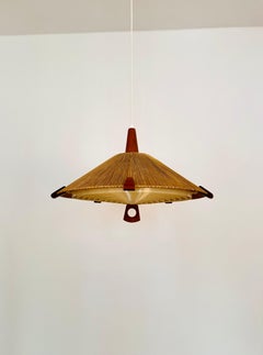 Pendelleuchte aus Sisal und Teakholz von Temde