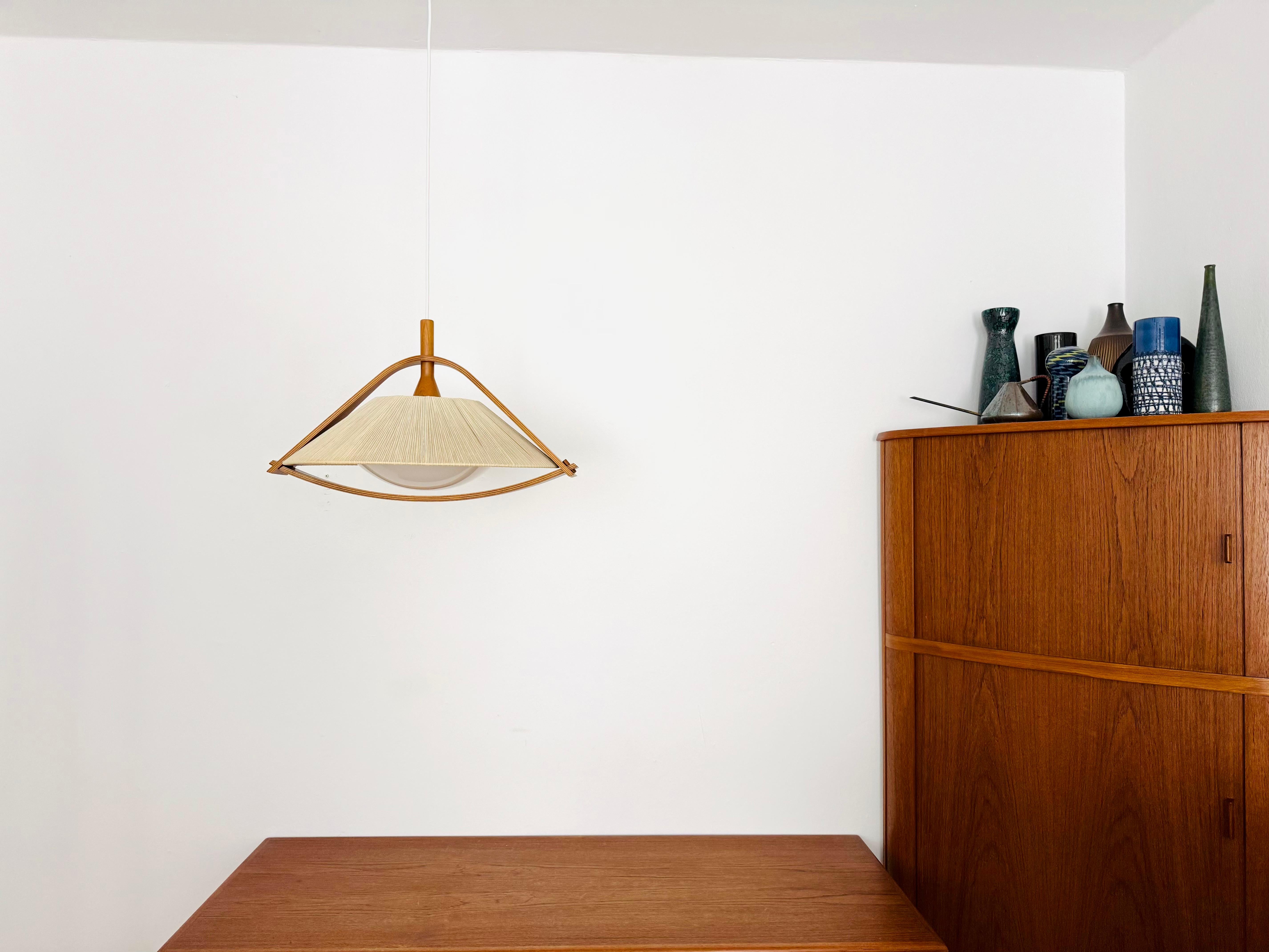 Lámpara colgante de sisal y nogal by Temde en Bueno estado para la venta en München, DE