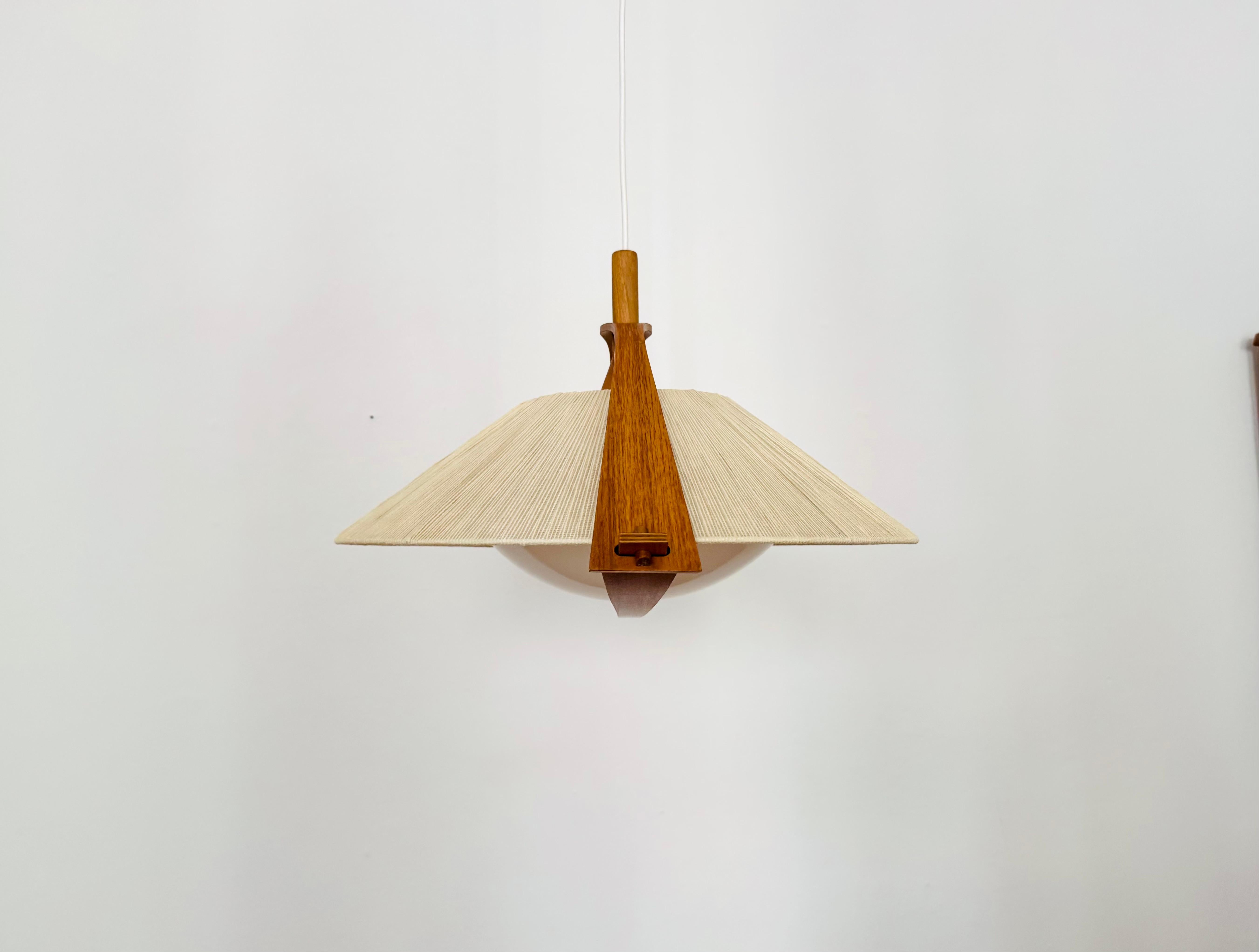 Lámpara colgante de sisal y nogal by Temde en Bueno estado para la venta en München, DE
