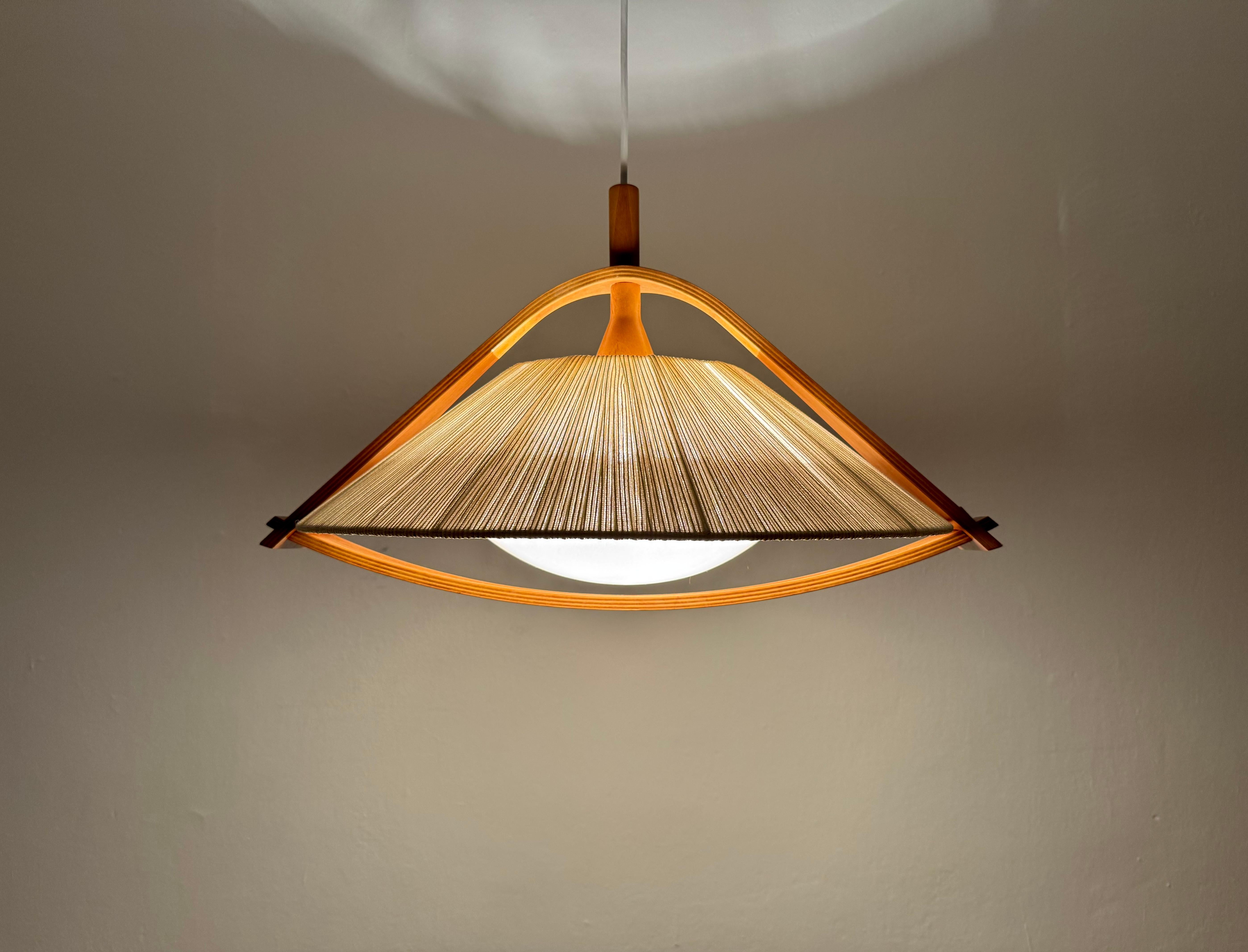 Lámpara colgante de sisal y nogal by Temde en venta 1