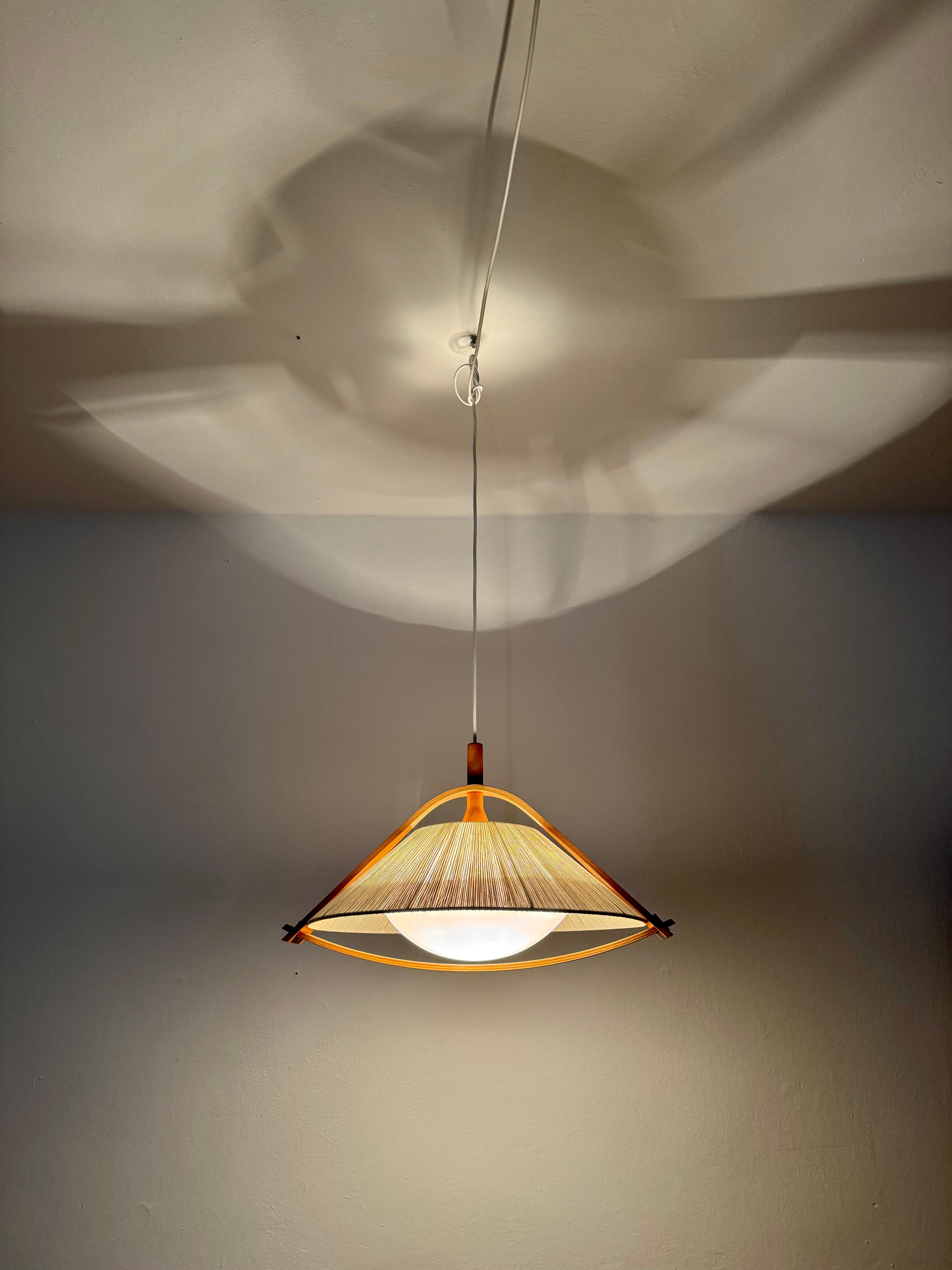 Lampada a sospensione in Sisal e Noce di Temde 2