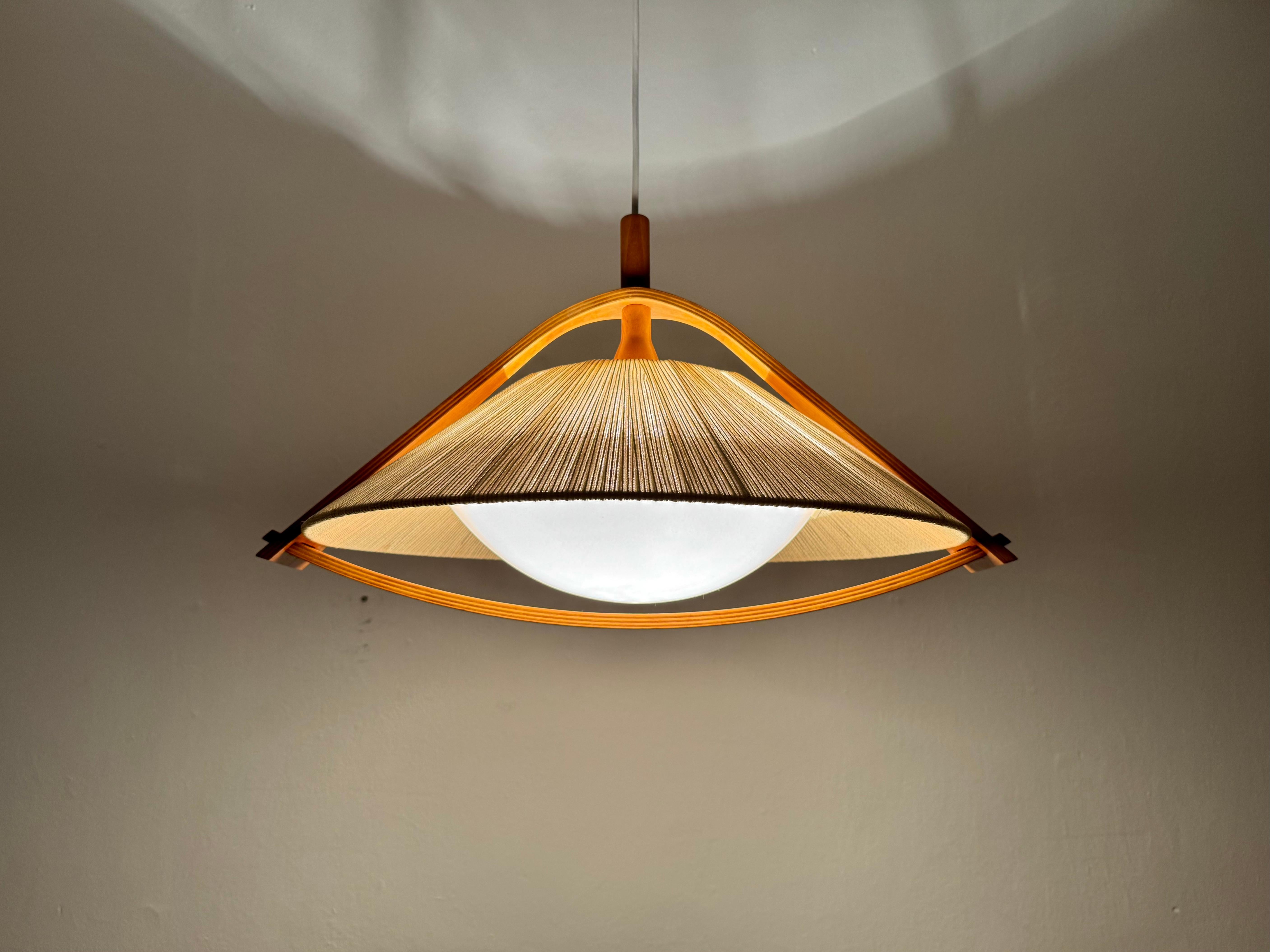 Lámpara colgante de sisal y nogal by Temde en venta 2