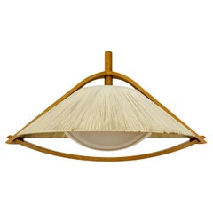 Lampe suspendue en sisal et noyer par Temde