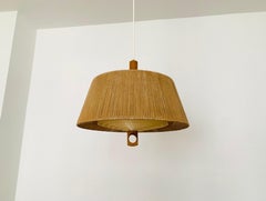 Lampe suspendue en sisal et noyer de Temde