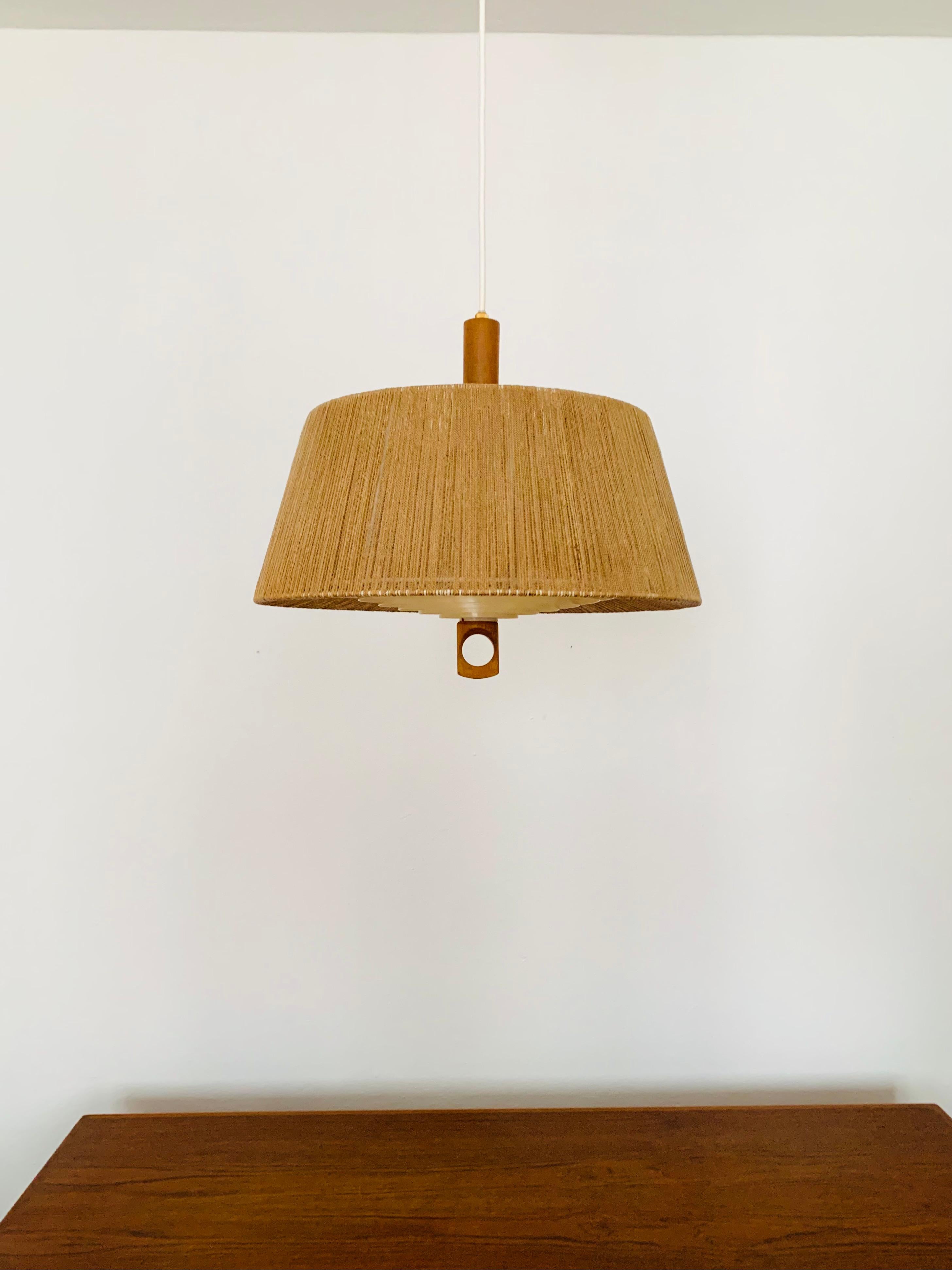 Lampada a sospensione in Sisal e Noce di Temde In condizioni buone in vendita a München, DE