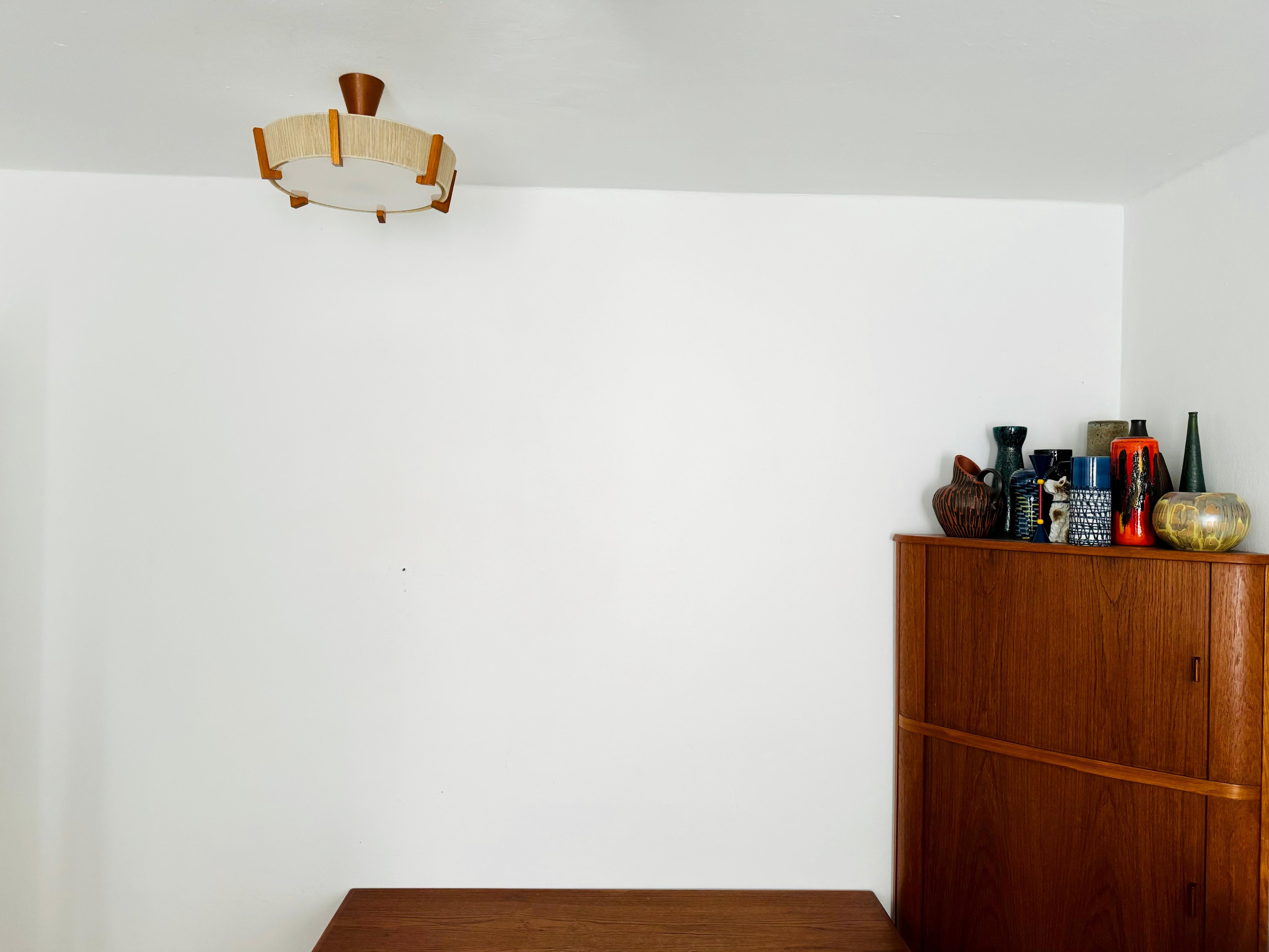 Hêtre Lampe suspendue Sisal de Temde en vente