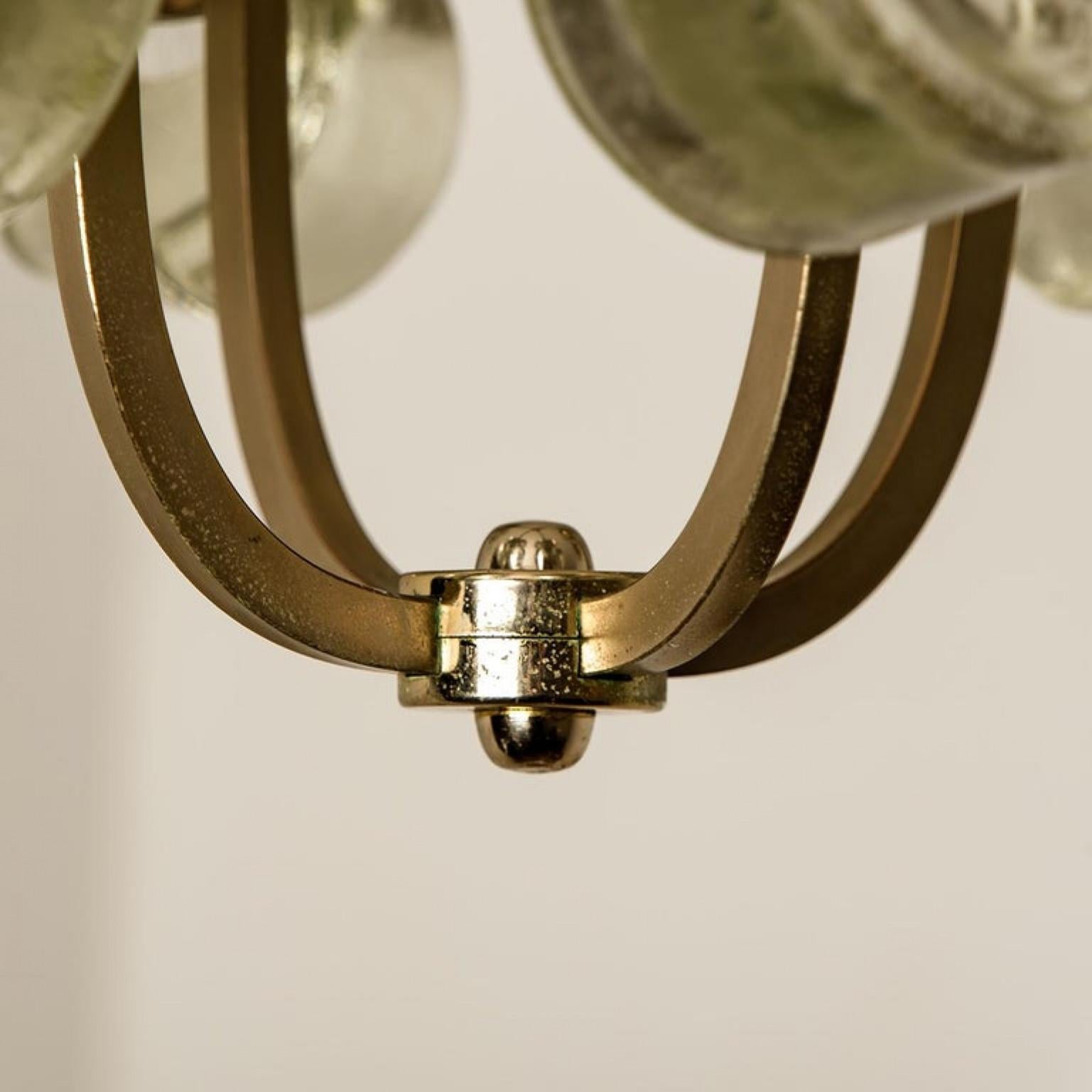 XX secolo Lampadario Sische in vetro e cromo, design modernista anni '60, stile Kalmar in vendita