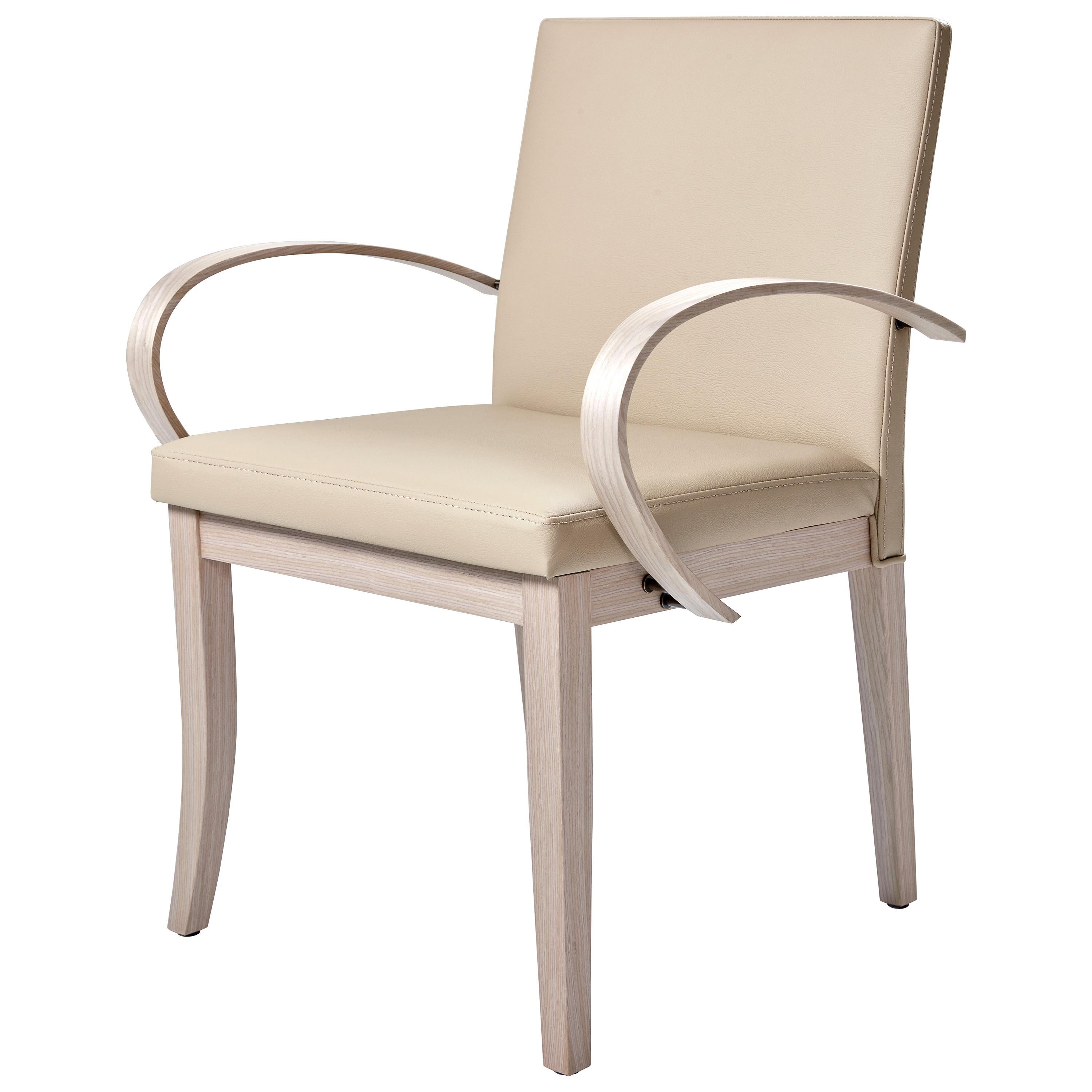 Sisli Chair, Slightly Flared Leg and Slim Back Pair with an Exaggerated Curved For Sale