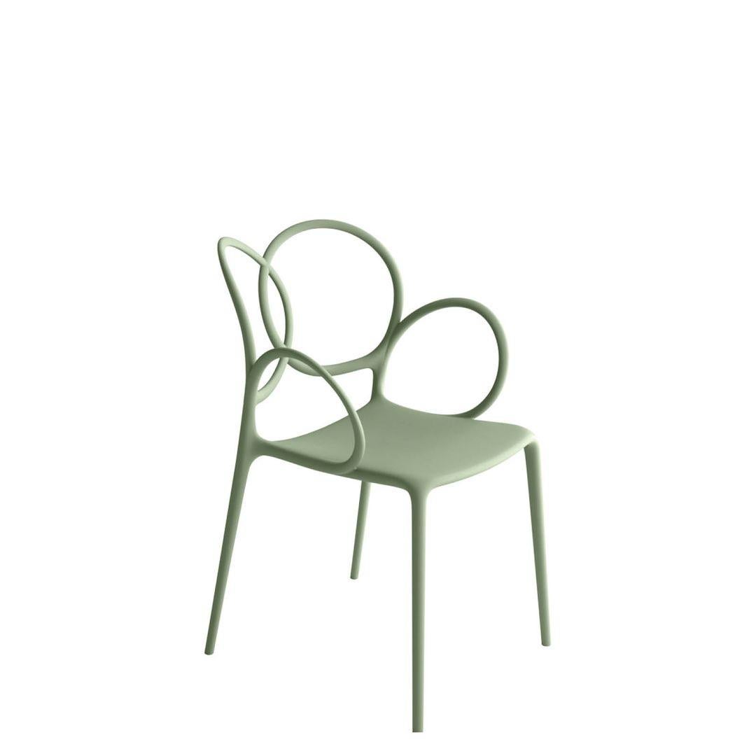 Italian Sissi Stackable Armchair Green Polypropylene by Driade For Sale