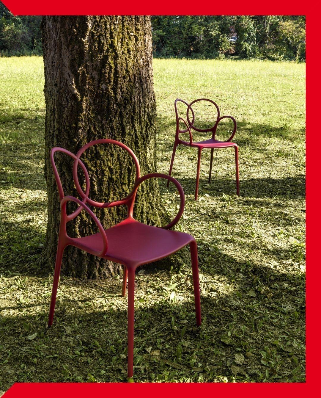 Sissi Stapelbarer Sessel aus rotem Polypropylen von Driade (21. Jahrhundert und zeitgenössisch) im Angebot