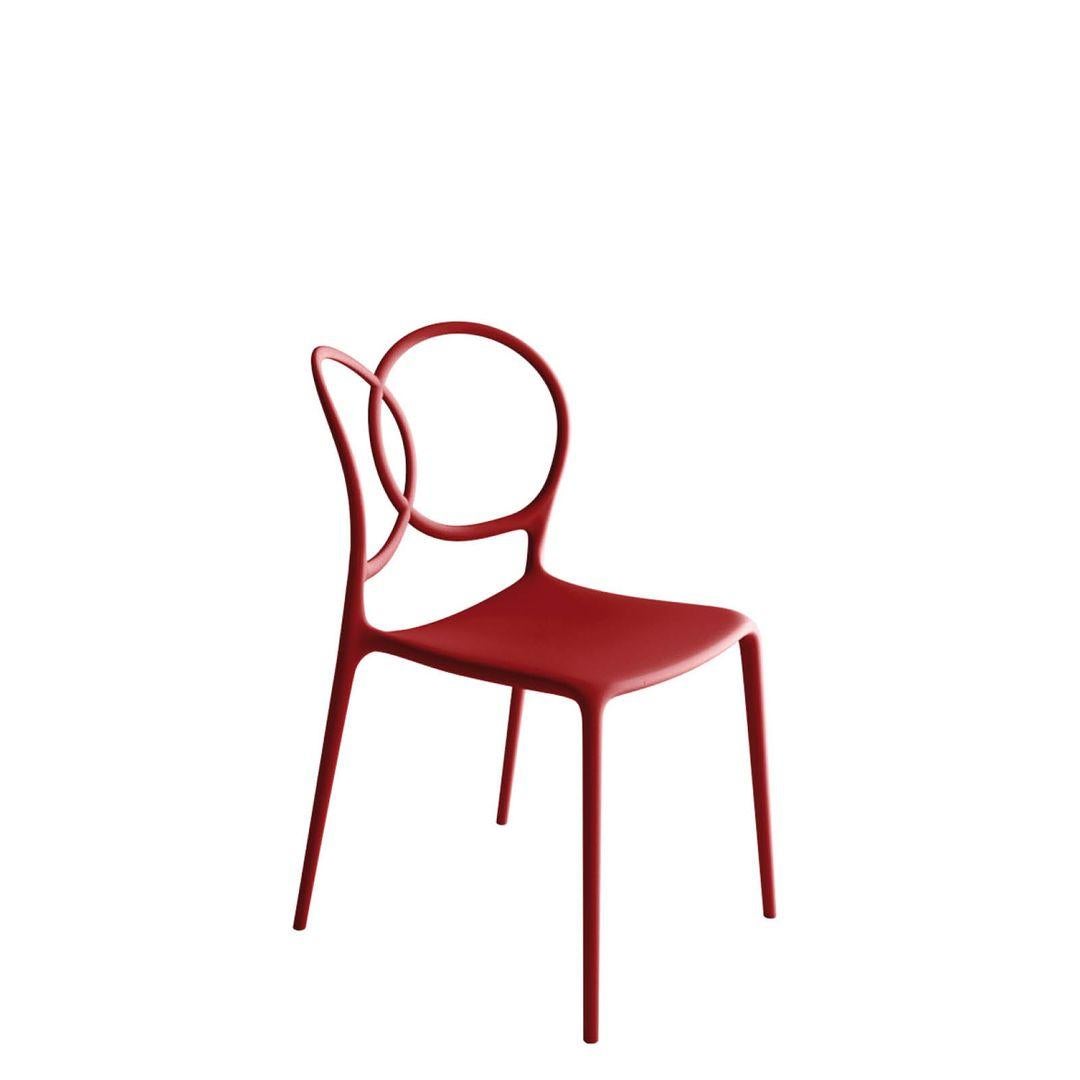 italien Chaise empilable Sissi en polypropylène rouge par Driade en vente