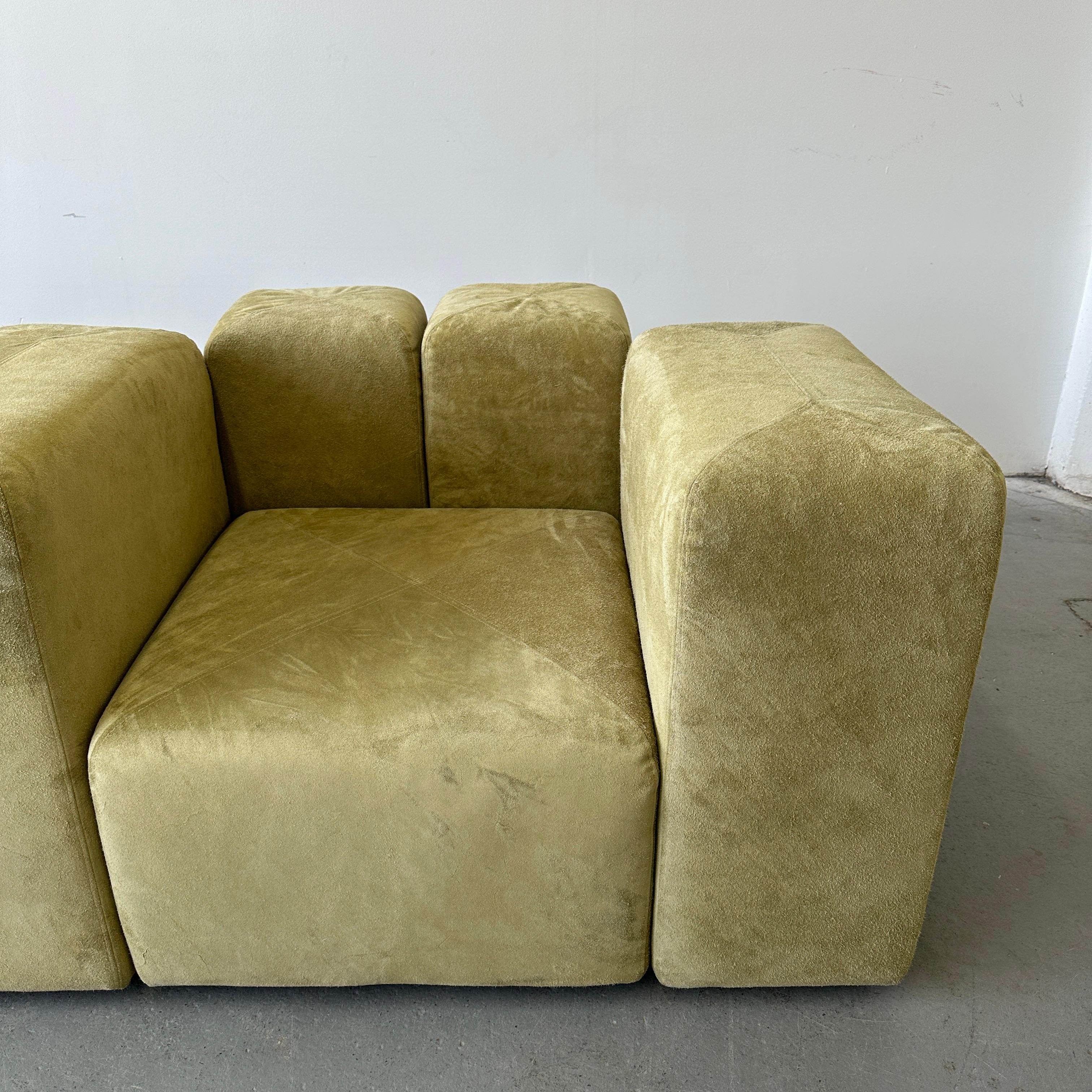 Sistema 61 Lounge Chairs w/ Ottoman by Giancarlo Piretti in Holly Hunt Suede In Good Condition For Sale In Chicago, IL
