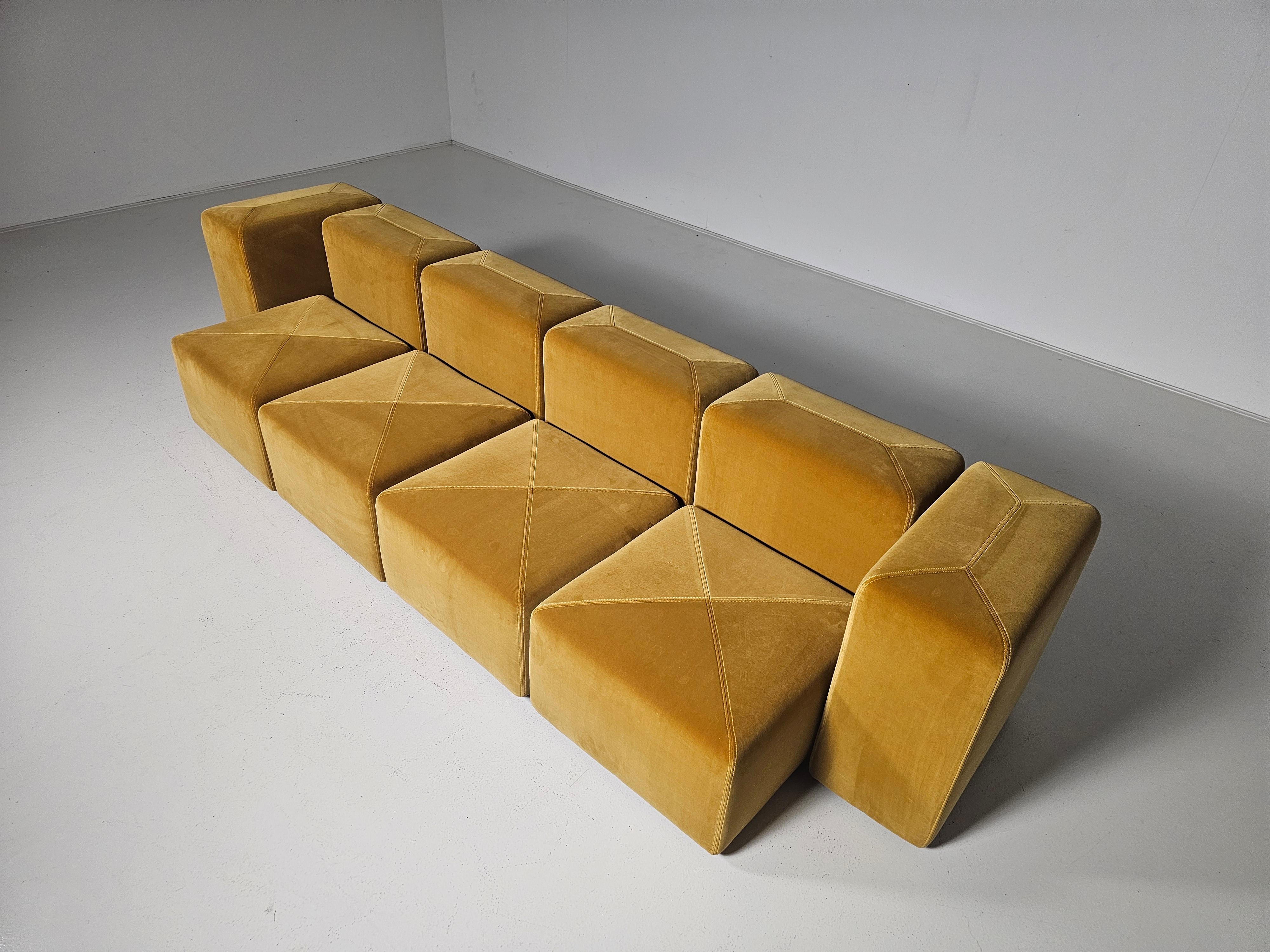 Sistema 61 Modular Sofa by Giancarlo Piretti for Anonima Castelli, 1970s (Samt)