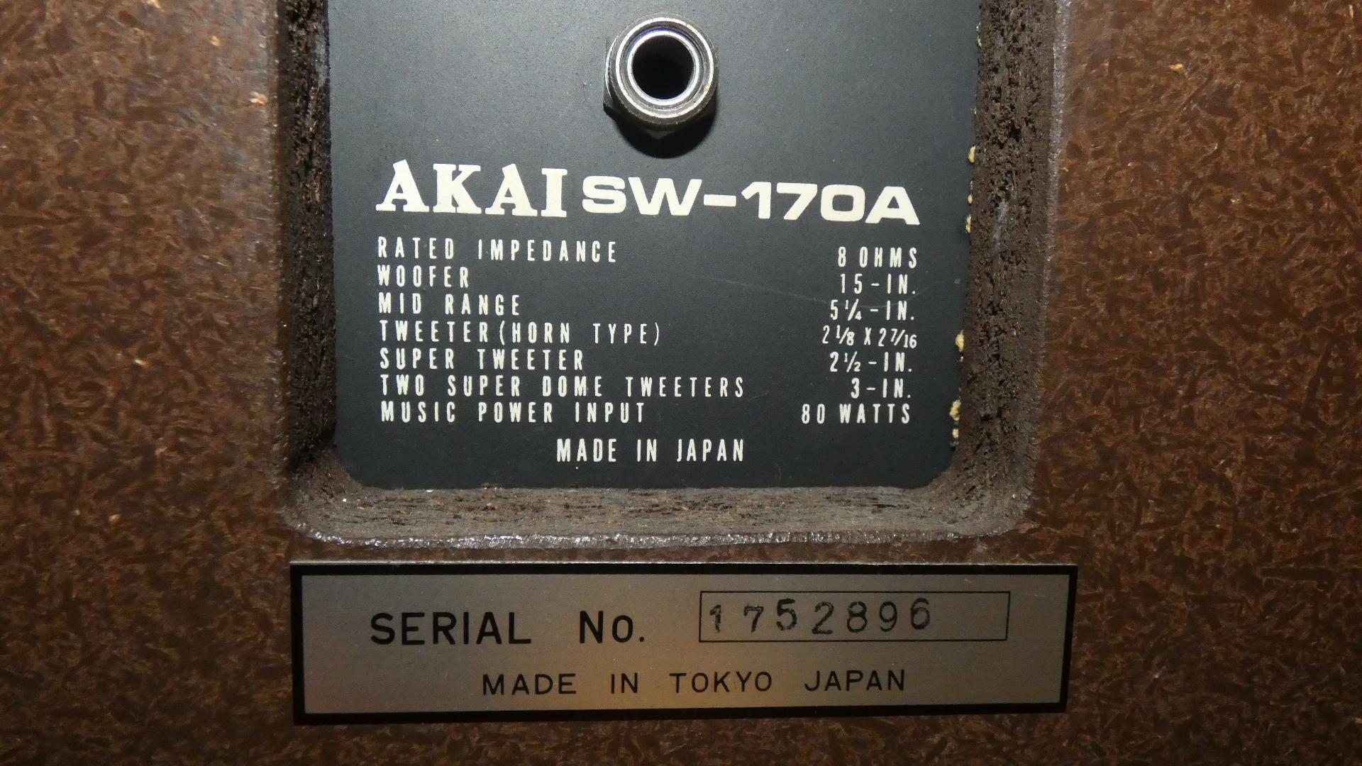 Sistema de 6 altavoces de 5 vías modelo Sw-170a de Akai Electric Co., Tokio 5