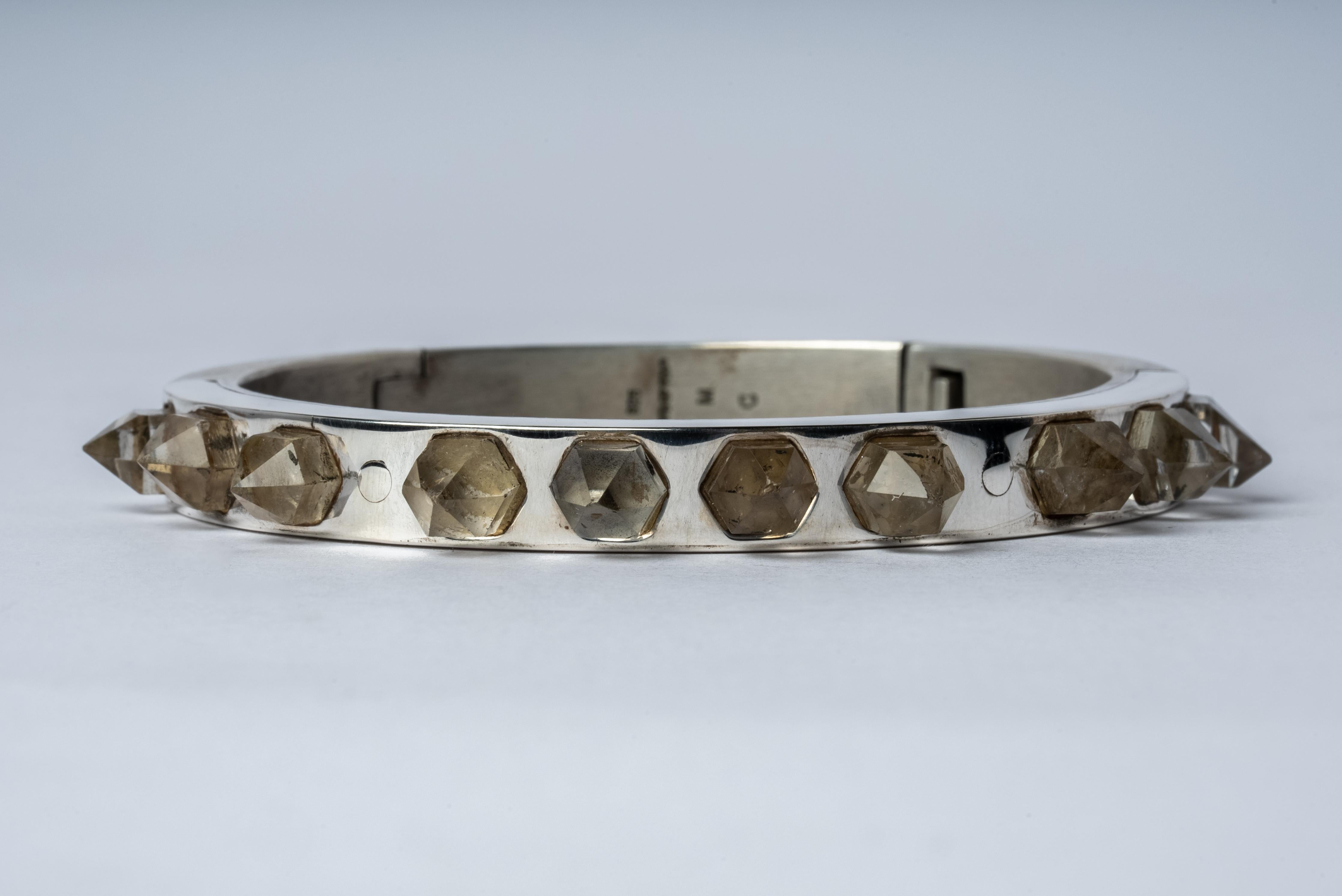 Sistema-Armband aus Sterlingsilber und Quarzkristallen mit doppelter Endung, superrein (wasserklar). Der 