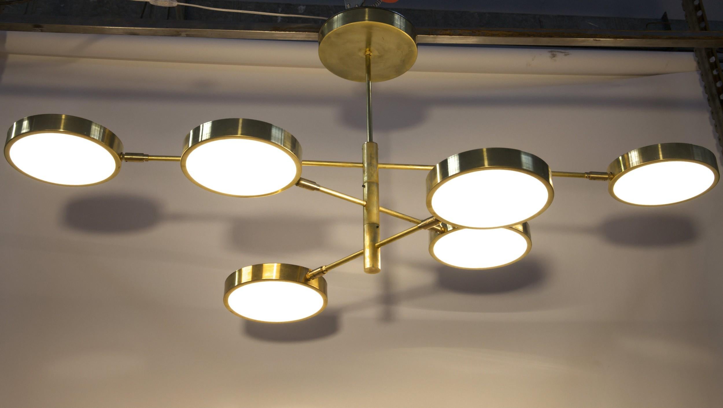 Contemporary Sistema Chandelier by Piattelli Design, 6-shade For Sale