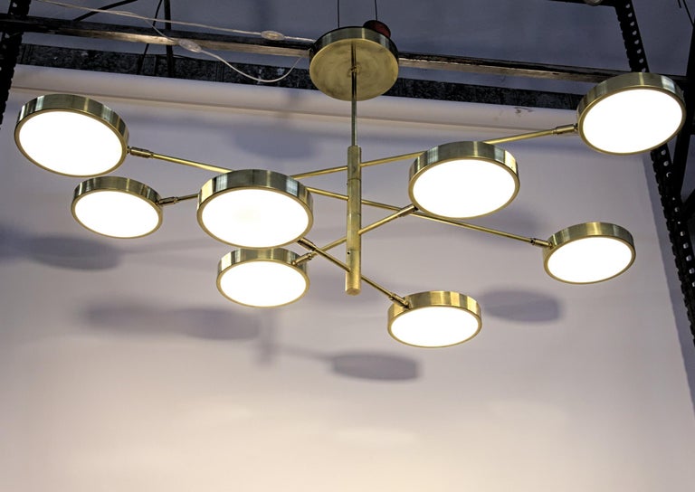 Contemporary Sistema Chandelier by Piattelli Design, 8-shade For Sale