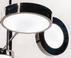 Sistema Chandelier, Piattelli Design, Gunmetal Finish and Glass, 4-Shade