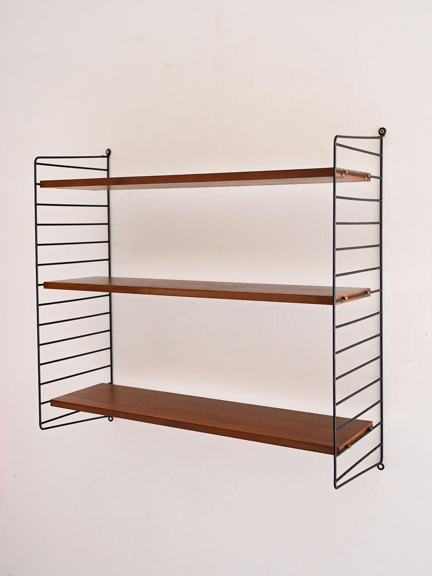 Scandinavian Modern Scandinavian teak and black metal 