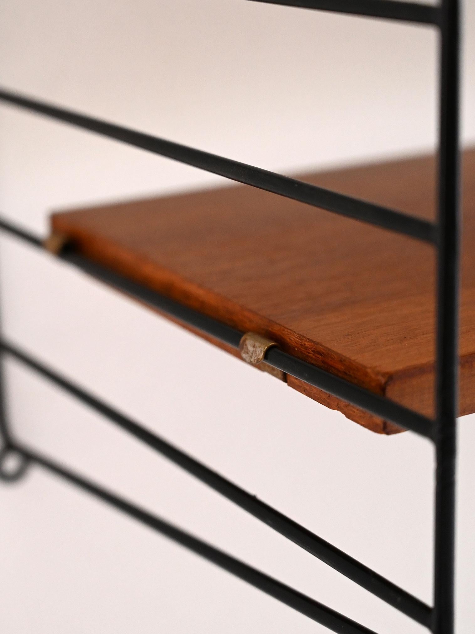 Mid-20th Century Scandinavian teak and black metal 