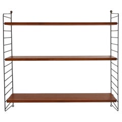 Scandinavian teak and black metal "Hyllä" shelf system